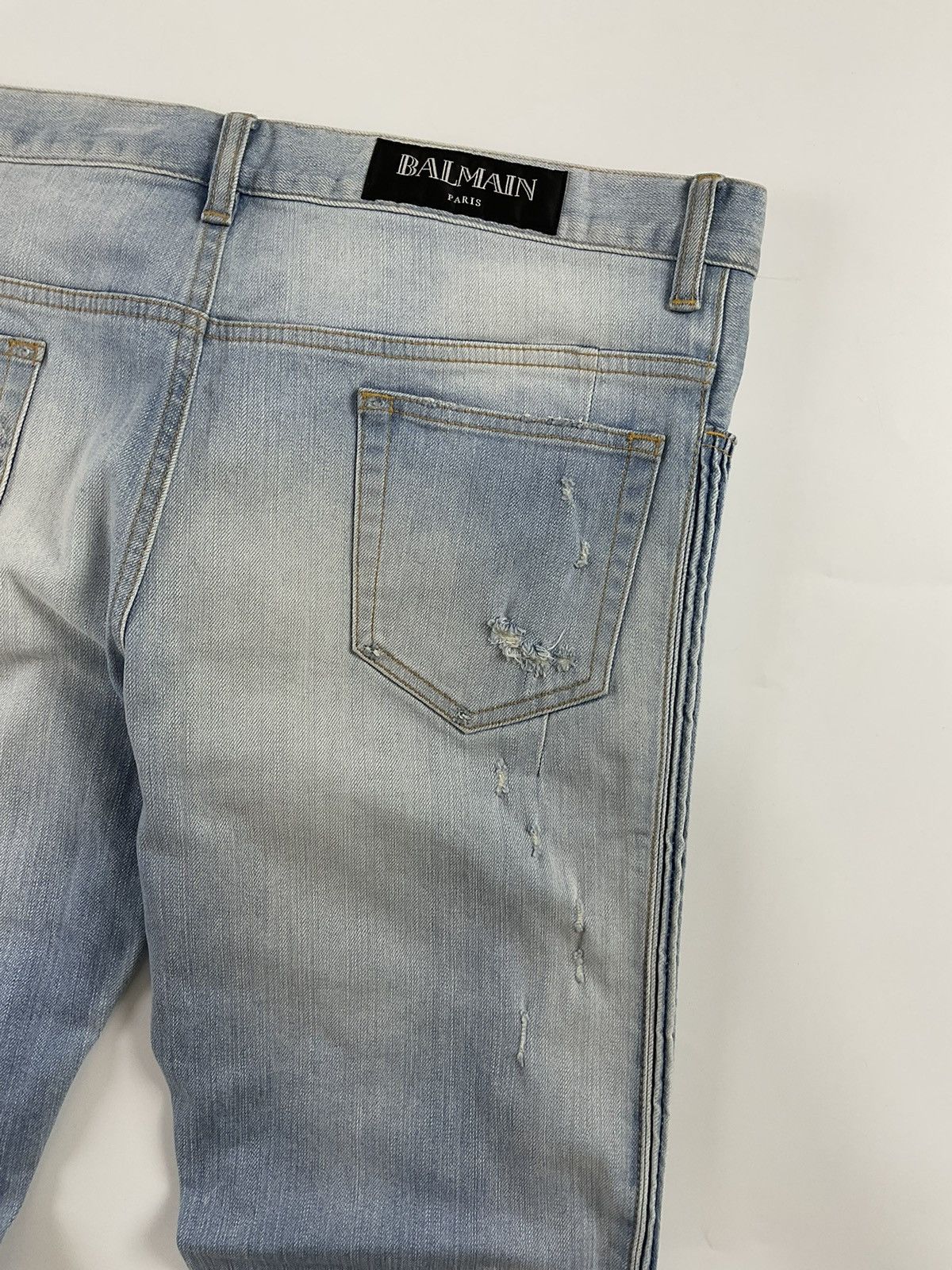Balmain Balmain Distressed Denim Size US 35 - 13 Thumbnail