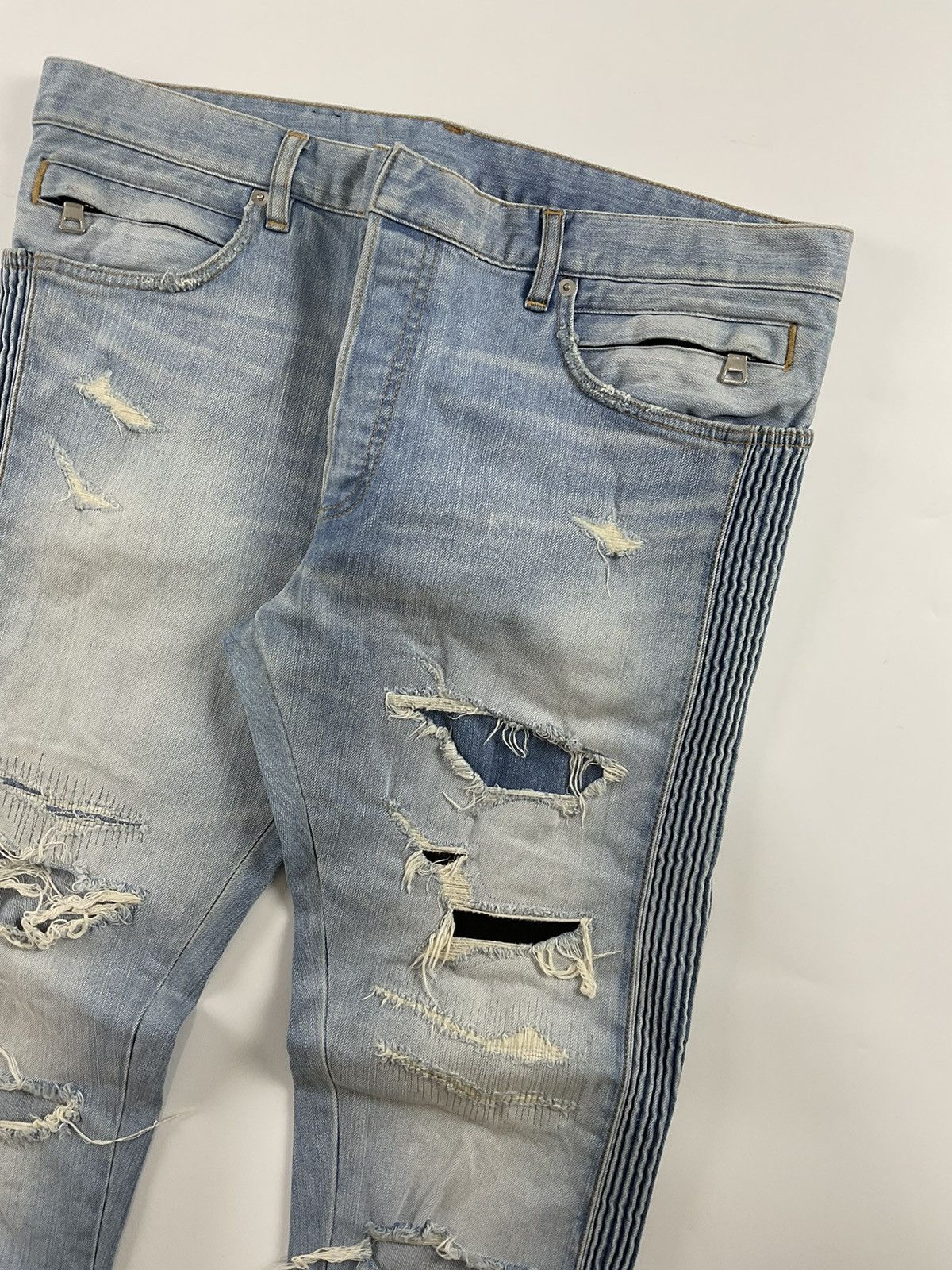 Balmain Balmain Distressed Denim Size US 35 - 3 Thumbnail
