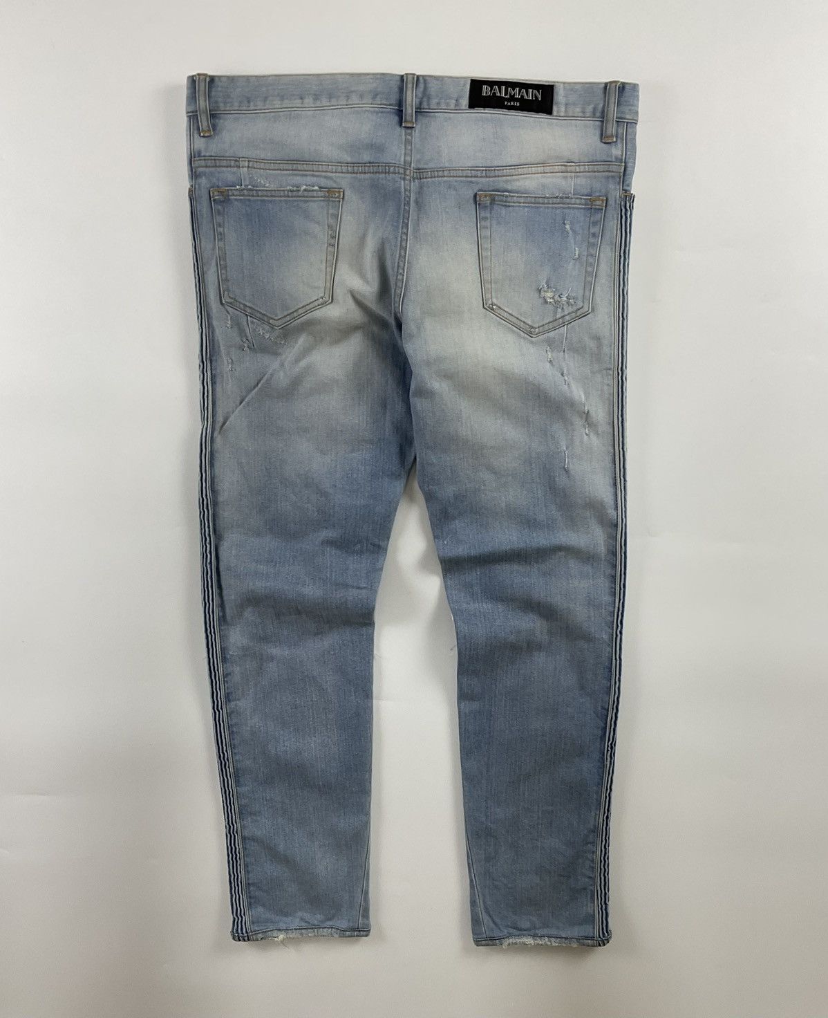 Balmain Balmain Distressed Denim Size US 35 - 11 Thumbnail