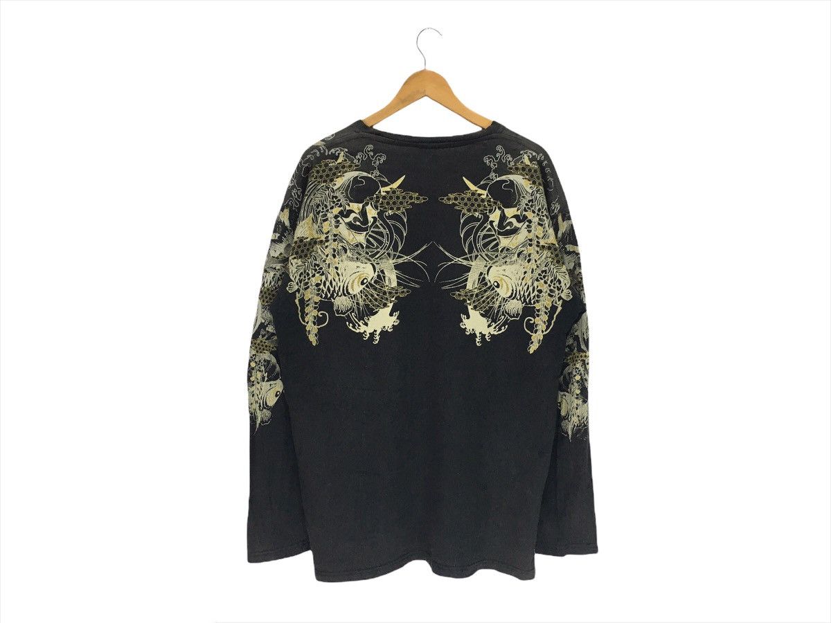 Vintage Sukajan Fish Koi Motif Long Sleeve T-shirt Karakuri