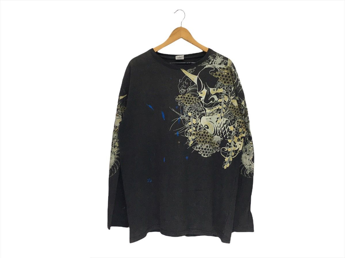 Japanese Brand Vintage Sukajan Fish Koi Motif Long Sleeve T-shirt Karakuri Size US L / EU 52-54 / 3 - 2 Thumbnail