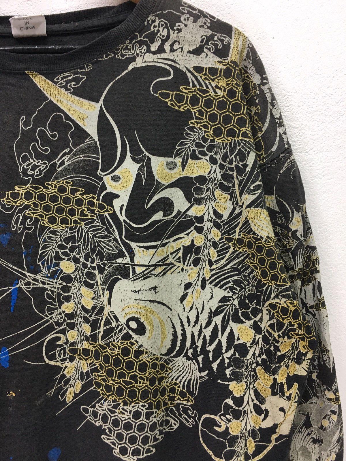 Japanese Brand Vintage Sukajan Fish Koi Motif Long Sleeve T-shirt Karakuri Size US L / EU 52-54 / 3 - 7 Thumbnail