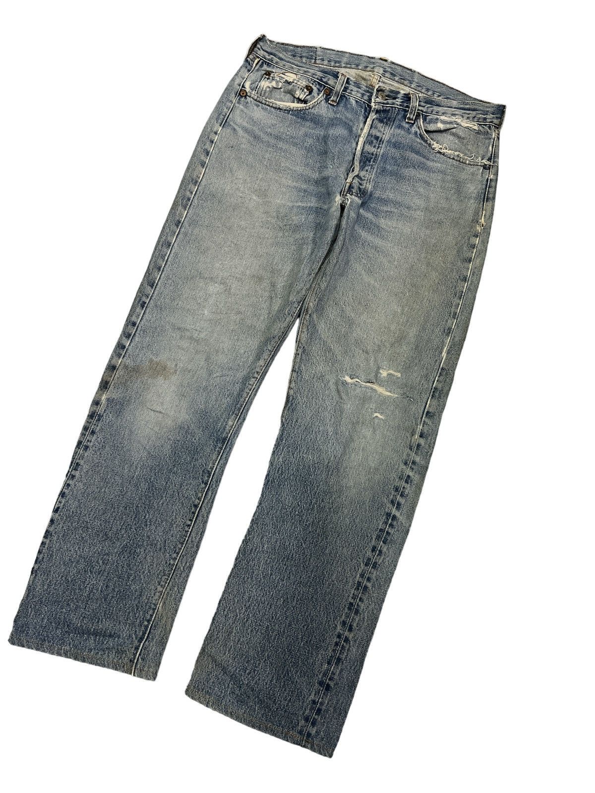 Japanese Brand × Levi's Made & Crafted × Vintage THRASHED VINTAGE 501 SALVAGE DISTRESSED DENIM PANT Size US 33 - 5 Thumbnail