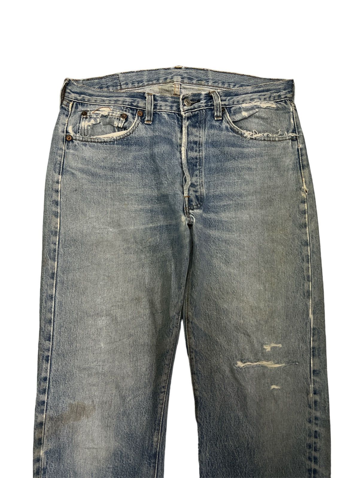 Japanese Brand × Levi's Made & Crafted × Vintage THRASHED VINTAGE 501 SALVAGE DISTRESSED DENIM PANT Size US 33 - 3 Thumbnail