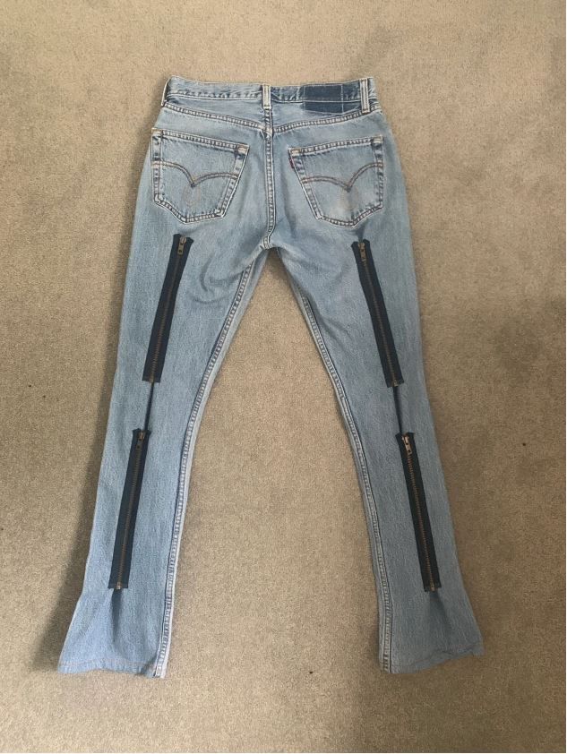 Needles 🔥 Two way Rebuild levis 501 zipper jeans/pant 🔥 Size US 29 - 9 Thumbnail