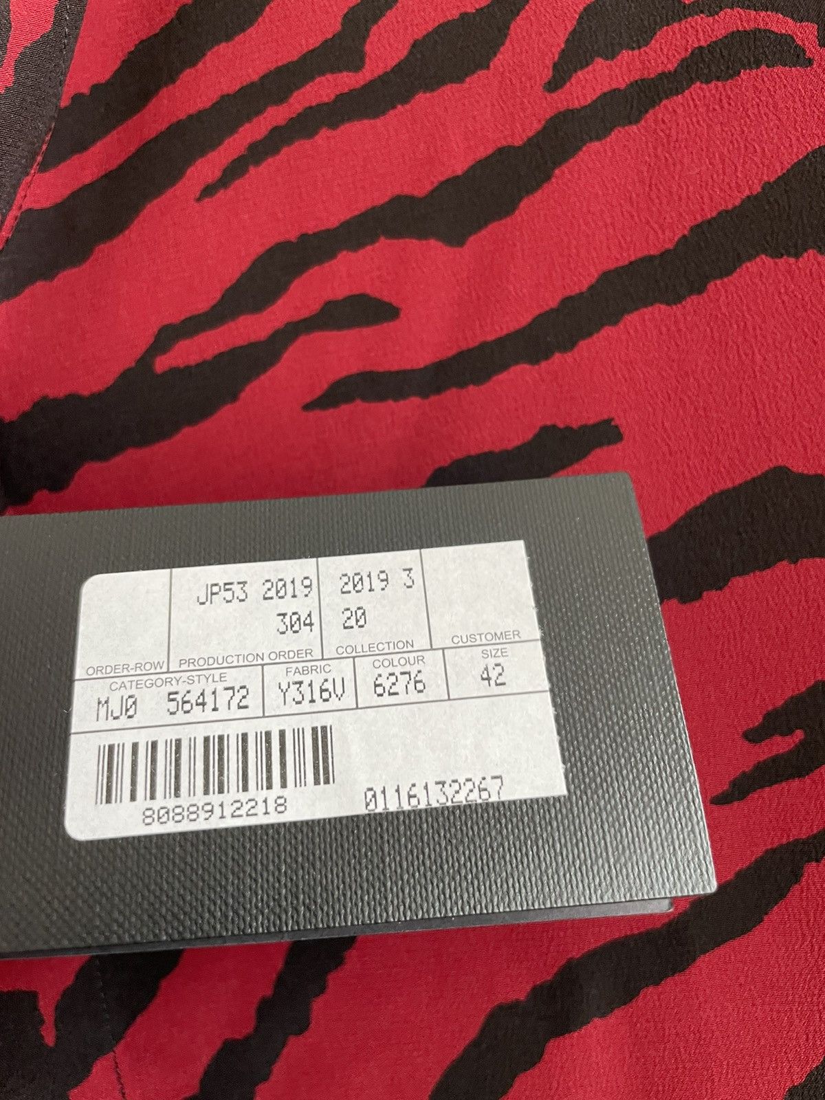 Hedi Slimane × Saint Laurent Paris × Yves Saint Laurent $1,450 New Super Runway 100% Silk Tiger Zebra Print Shirt Size US L / EU 52-54 / 3 - 8 Thumbnail