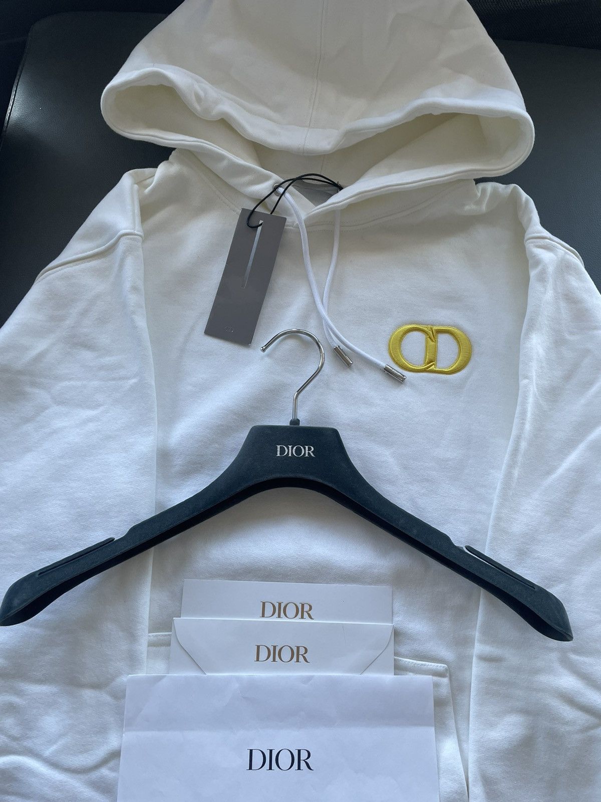 image of Dior Limited Sold Out Super Embroidery Cd Logo Hoodie in White, Men's (Size 2XL)