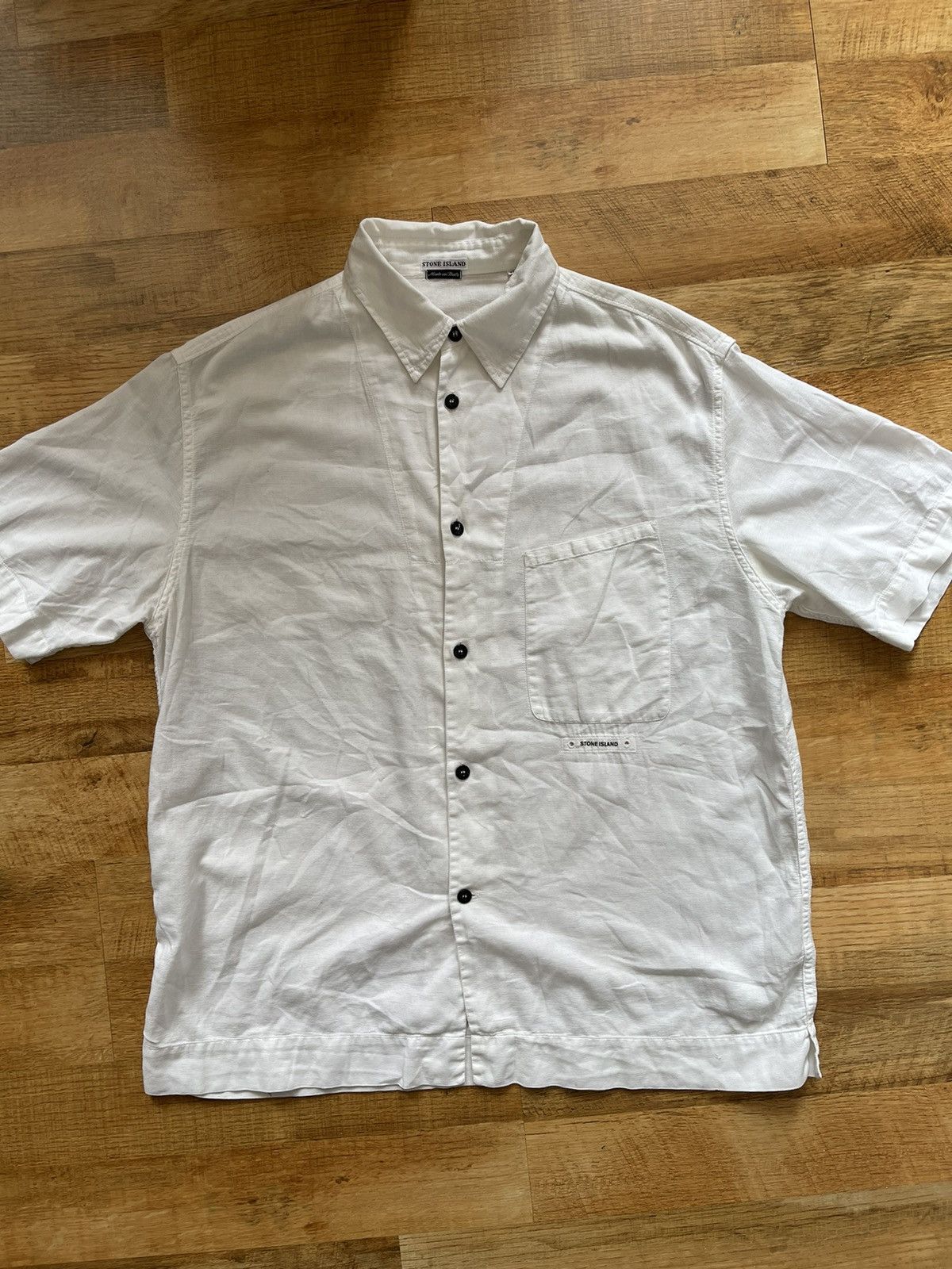 image of Stone Island Shirt Made In Italy in White, Men's (Size XL)