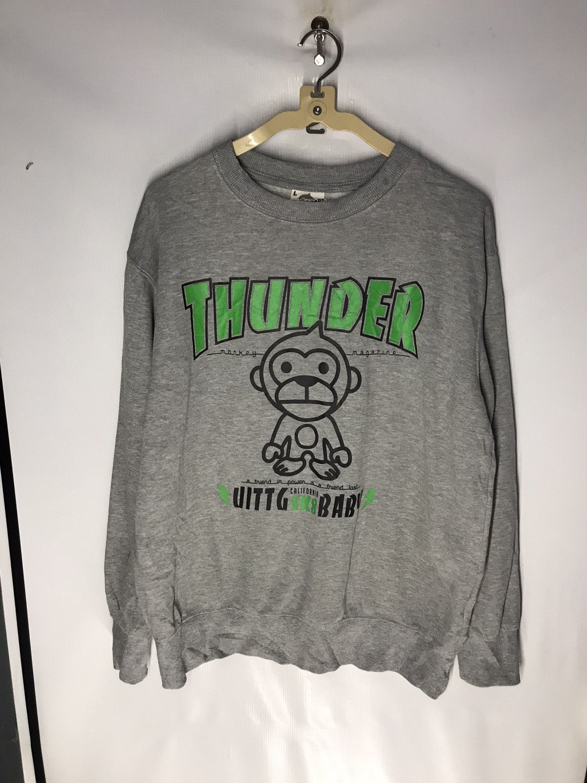 Japanese Brand Thunder monkey magazine Crewneck sweatshirt by uittg baby Size US L / EU 52-54 / 3 - 8 Thumbnail