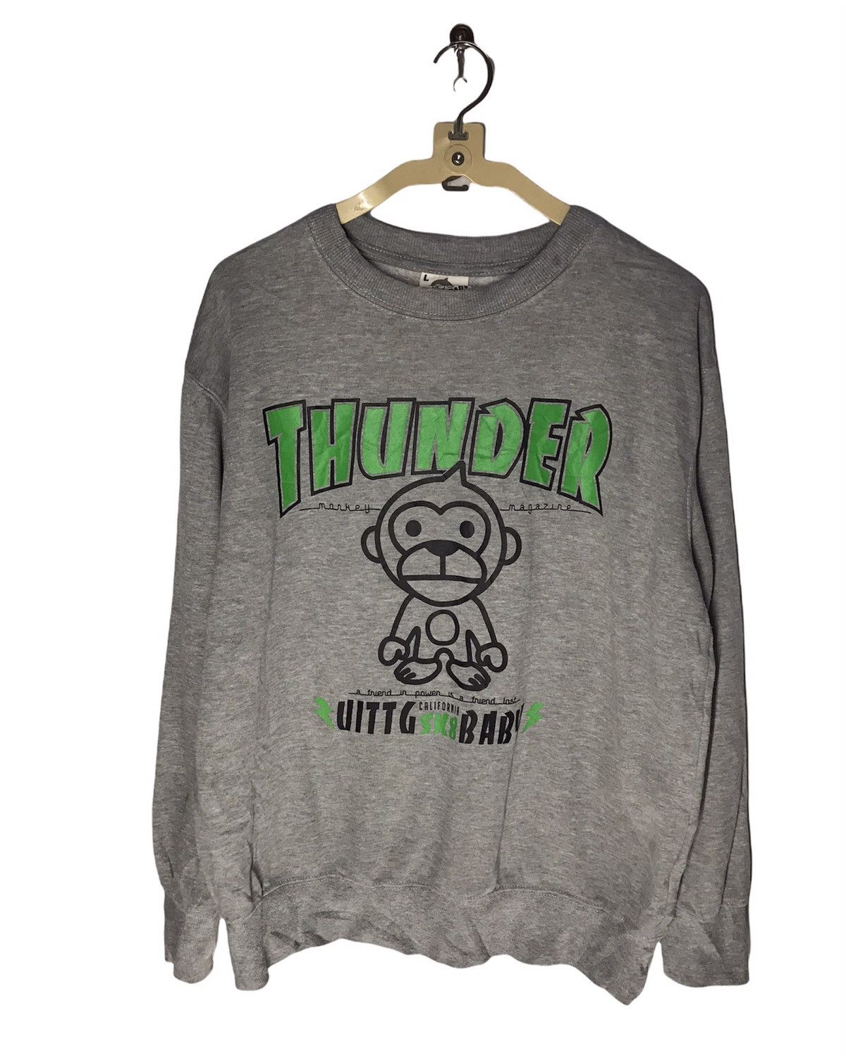 Japanese Brand Thunder monkey magazine Crewneck sweatshirt by uittg baby Size US L / EU 52-54 / 3 - 1 Thumbnail