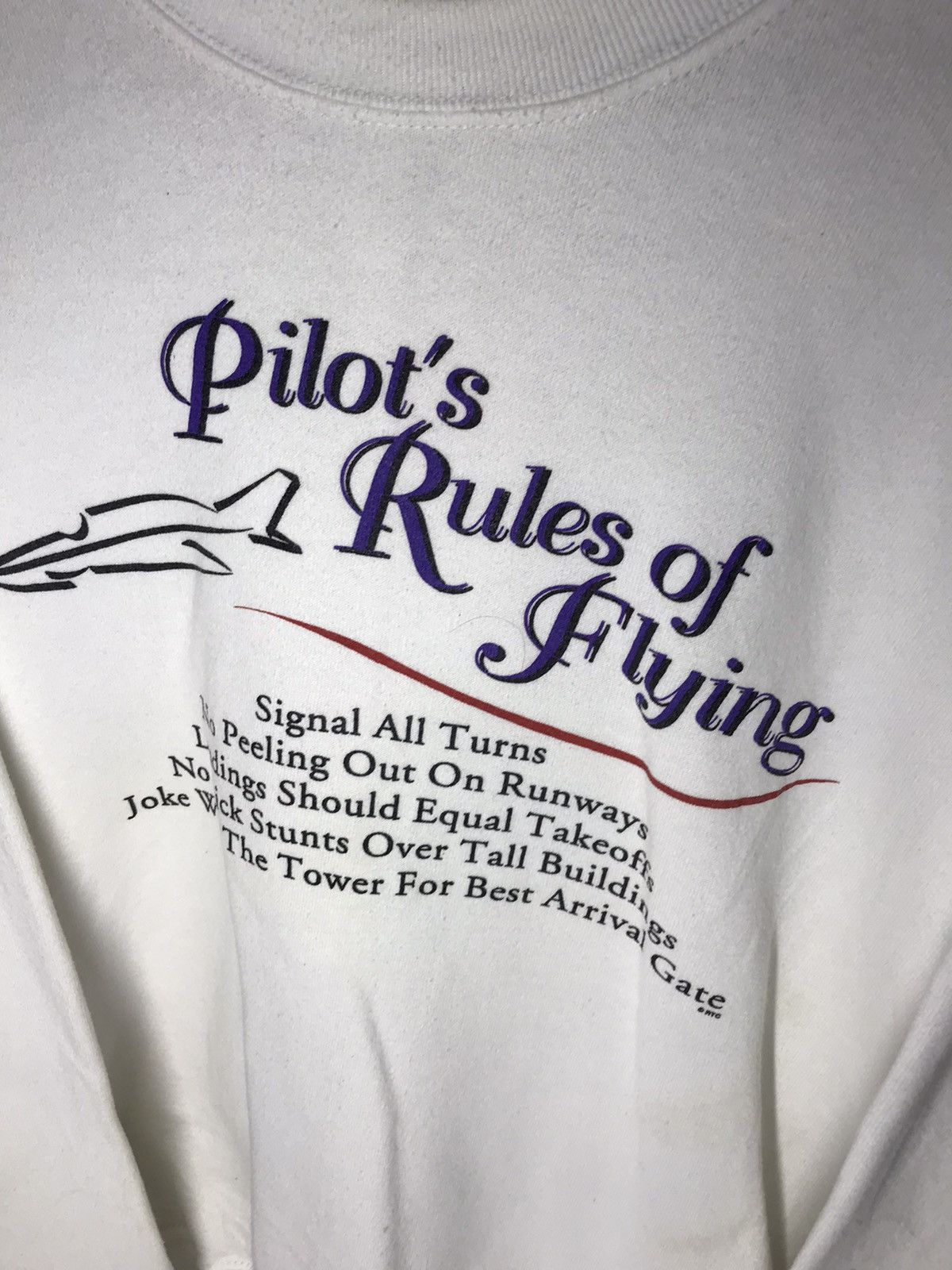 Fruit Of The Loom × Vintage Vintage pilots rules of flying crewneck sweatshirt by fotl Size US XL / EU 56 / 4 - 5 Thumbnail