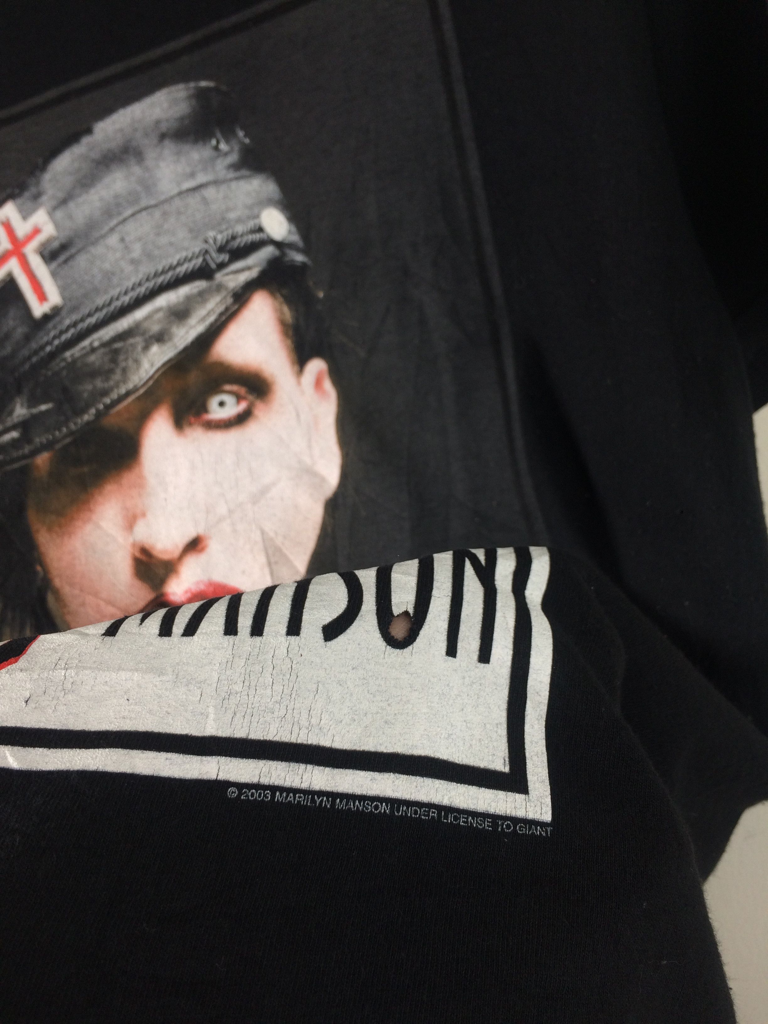 Band Tees Vintage 2003 Marilyn Manson Heavy Metal Graphic T- Shirt Size US L / EU 52-54 / 3 - 3 Thumbnail