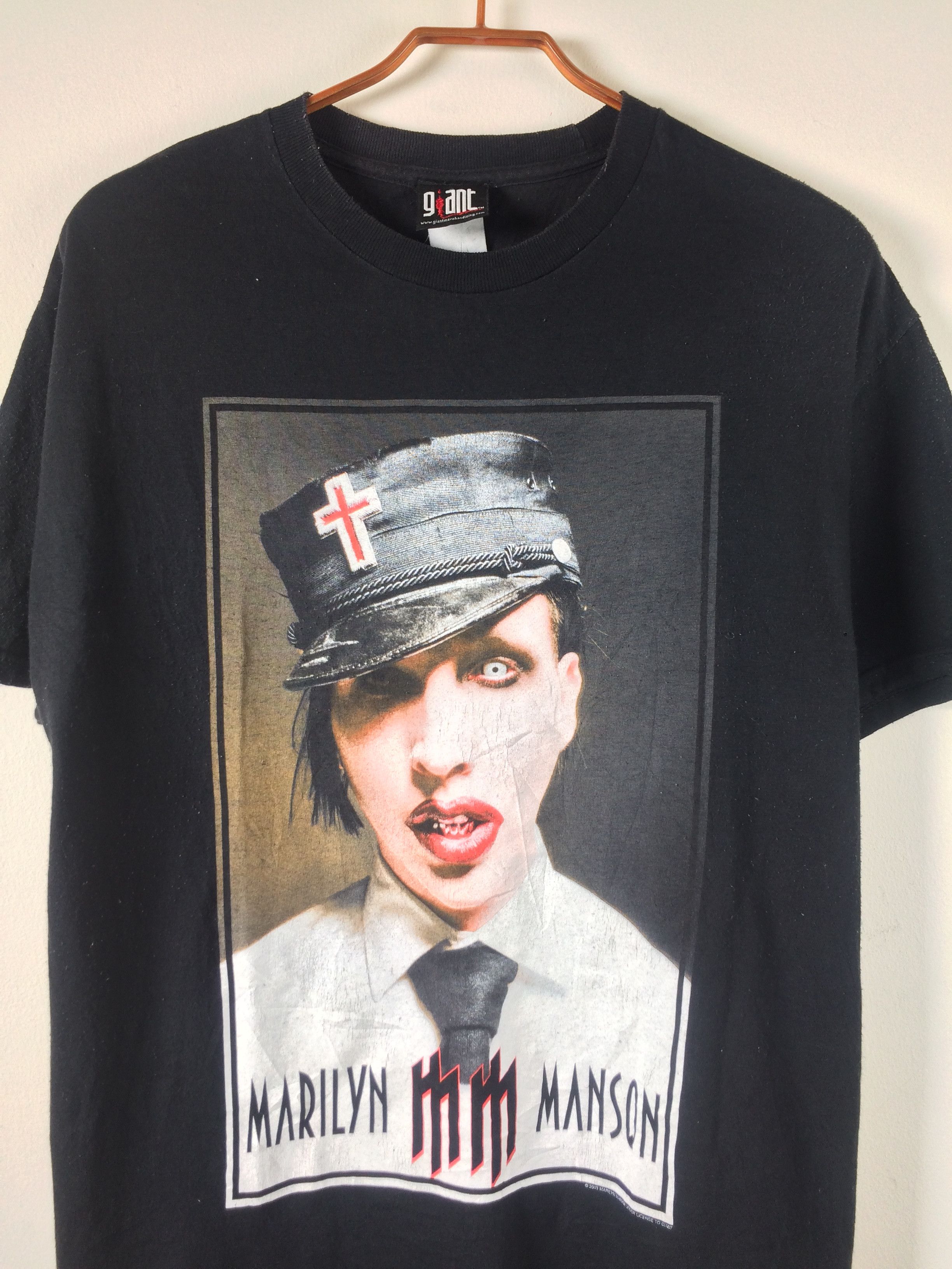 Band Tees Vintage 2003 Marilyn Manson Heavy Metal Graphic T- Shirt Size US L / EU 52-54 / 3 - 4 Thumbnail