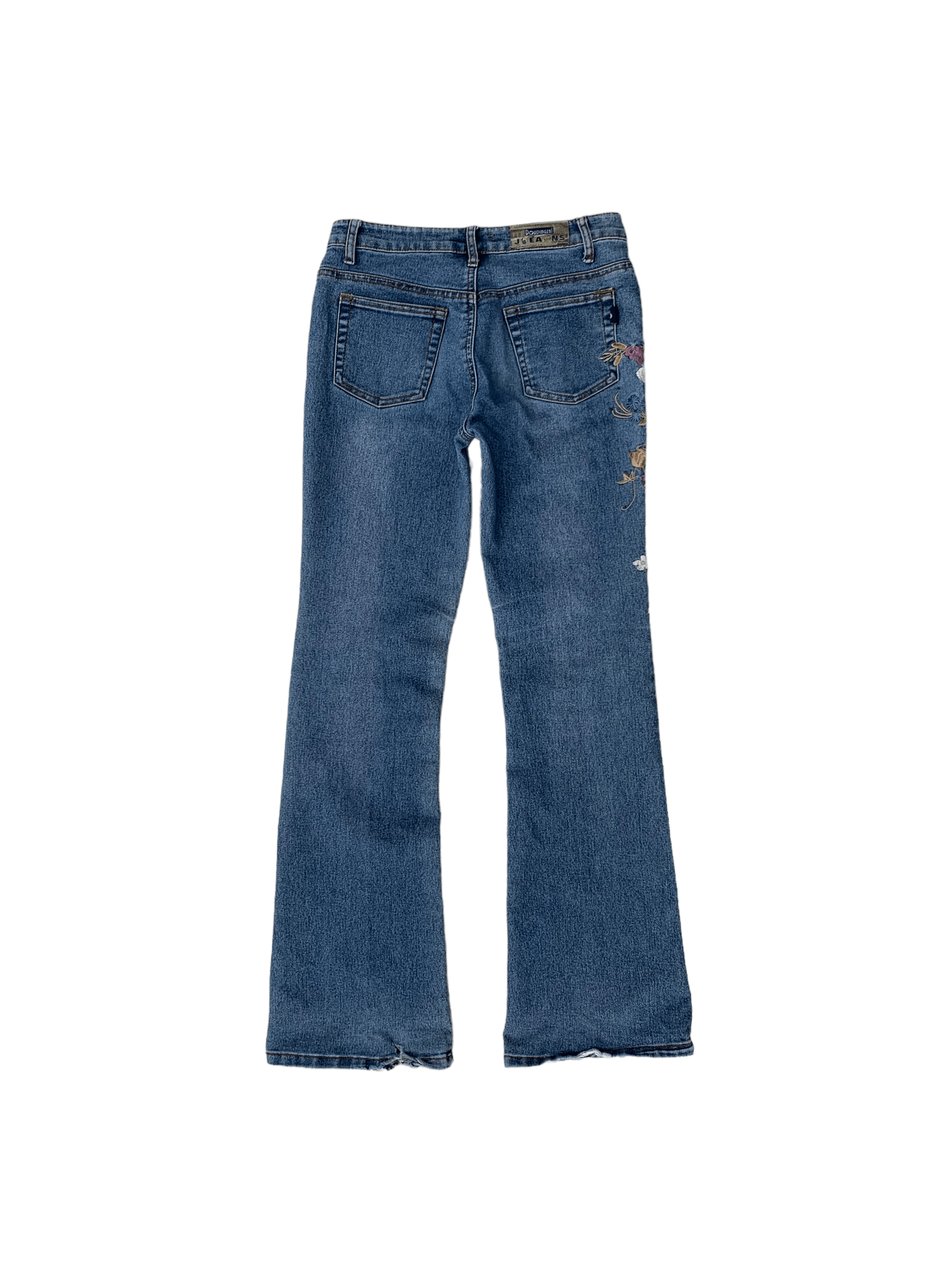 Japanese Brand Vintage DDZ Embroidered Flower Light Denim Jeans Stretchable Size 27" / US 4 / IT 40 - 2 Thumbnail