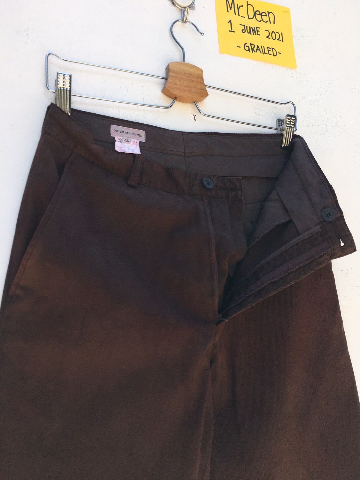 Dries Van Noten Dries Van Nouten Brown Cotton Casual Pant Size US 30 / EU 46 - 13 Thumbnail