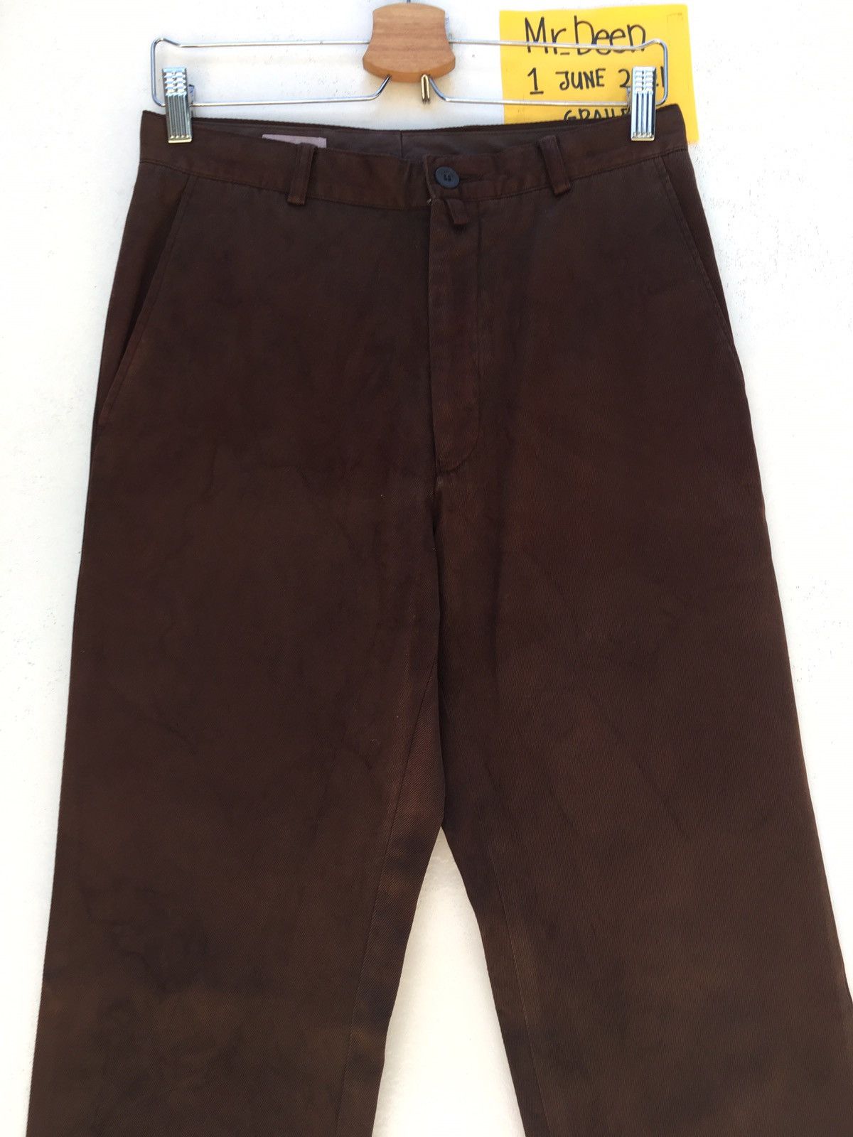 Dries Van Noten Dries Van Nouten Brown Cotton Casual Pant Size US 30 / EU 46 - 4 Thumbnail