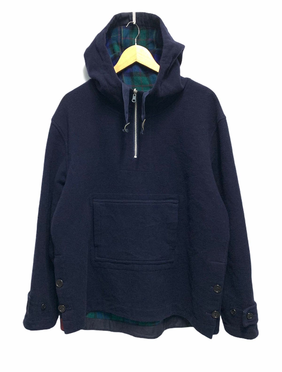 If Six Was Nine × Karl Helmut × Le Grande Bleu (L.G.B.) 🇯🇵Vintage Karl Helmut Kangaroo Pocket Pullover Wool Jacket Size US M / EU 48-50 / 2 - 1 Thumbnail