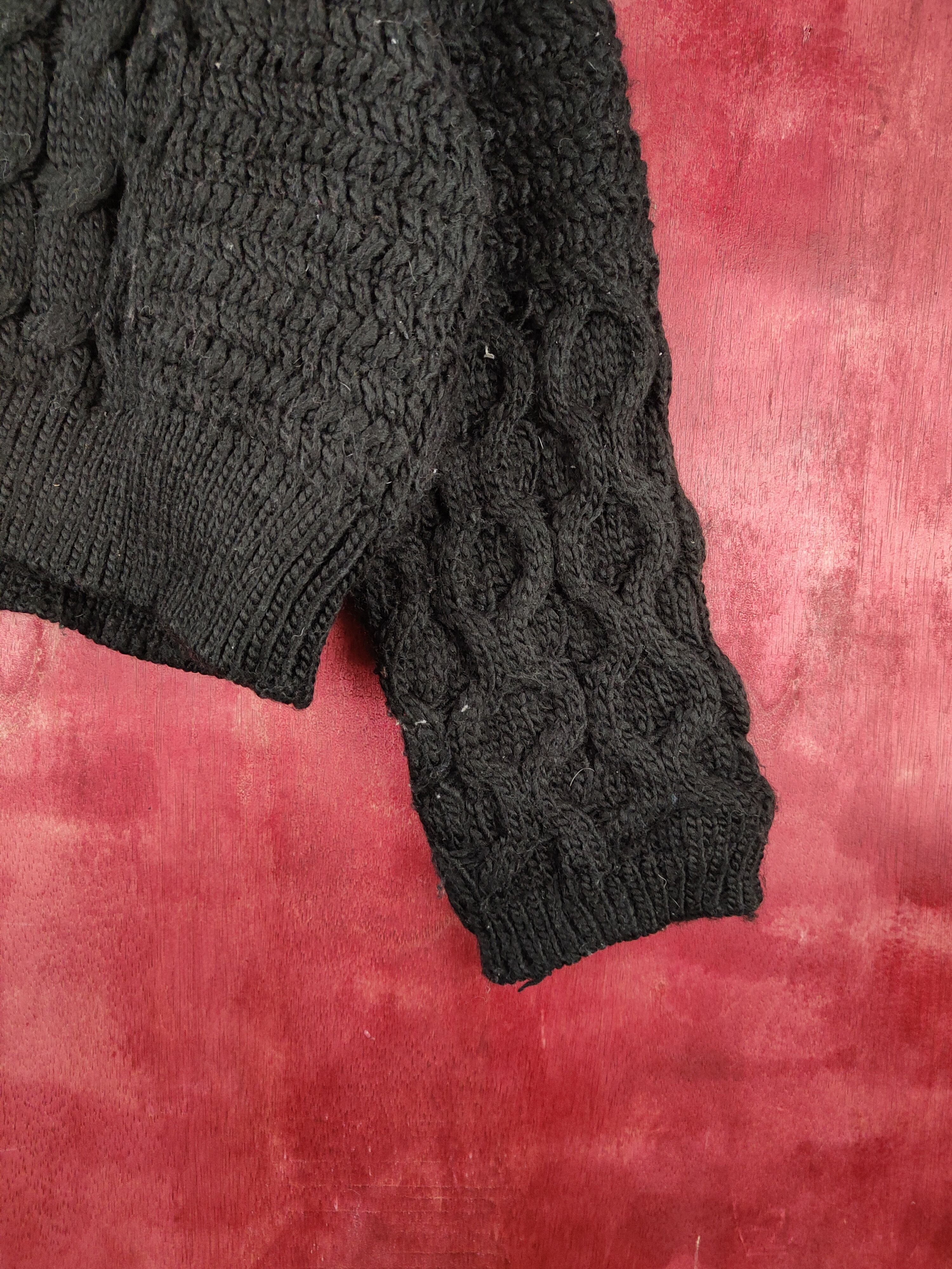 Aran Isles Knitwear × Japanese Brand Mystic Black cable Knitwear Crop Tops #5458 Size M / US 6-8 / IT 42-44 - 6 Thumbnail