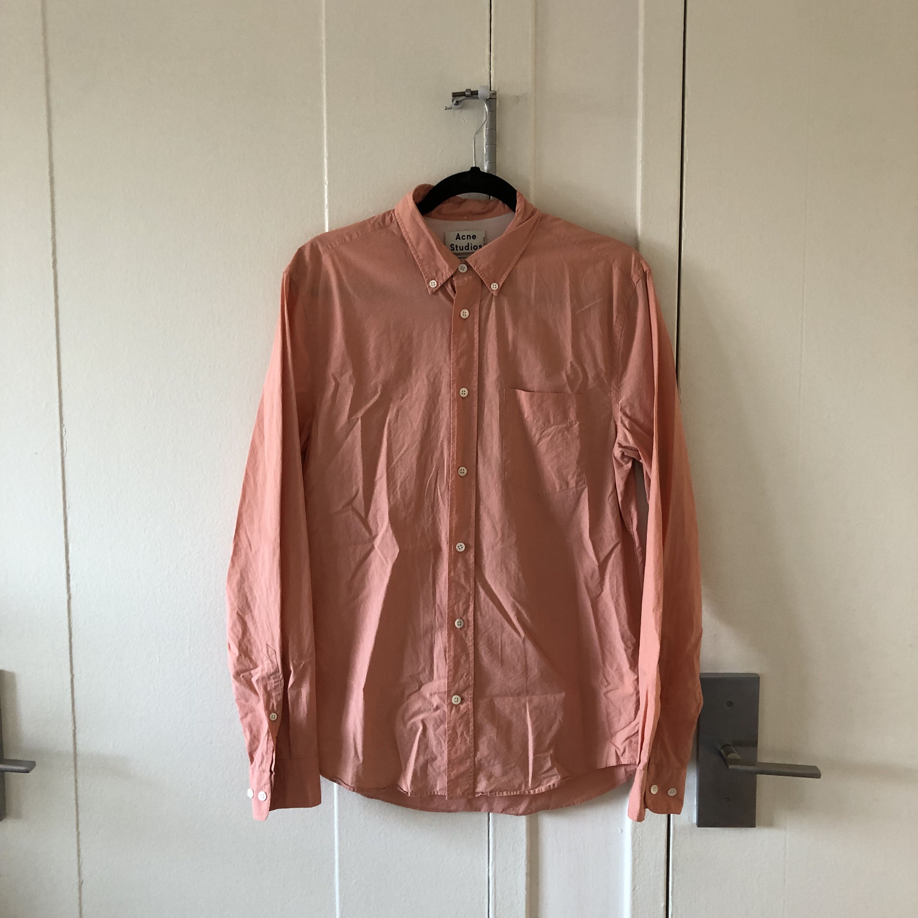 image of Acne Studios Button Up Shirt in Salmon, Men's (Size Medium)