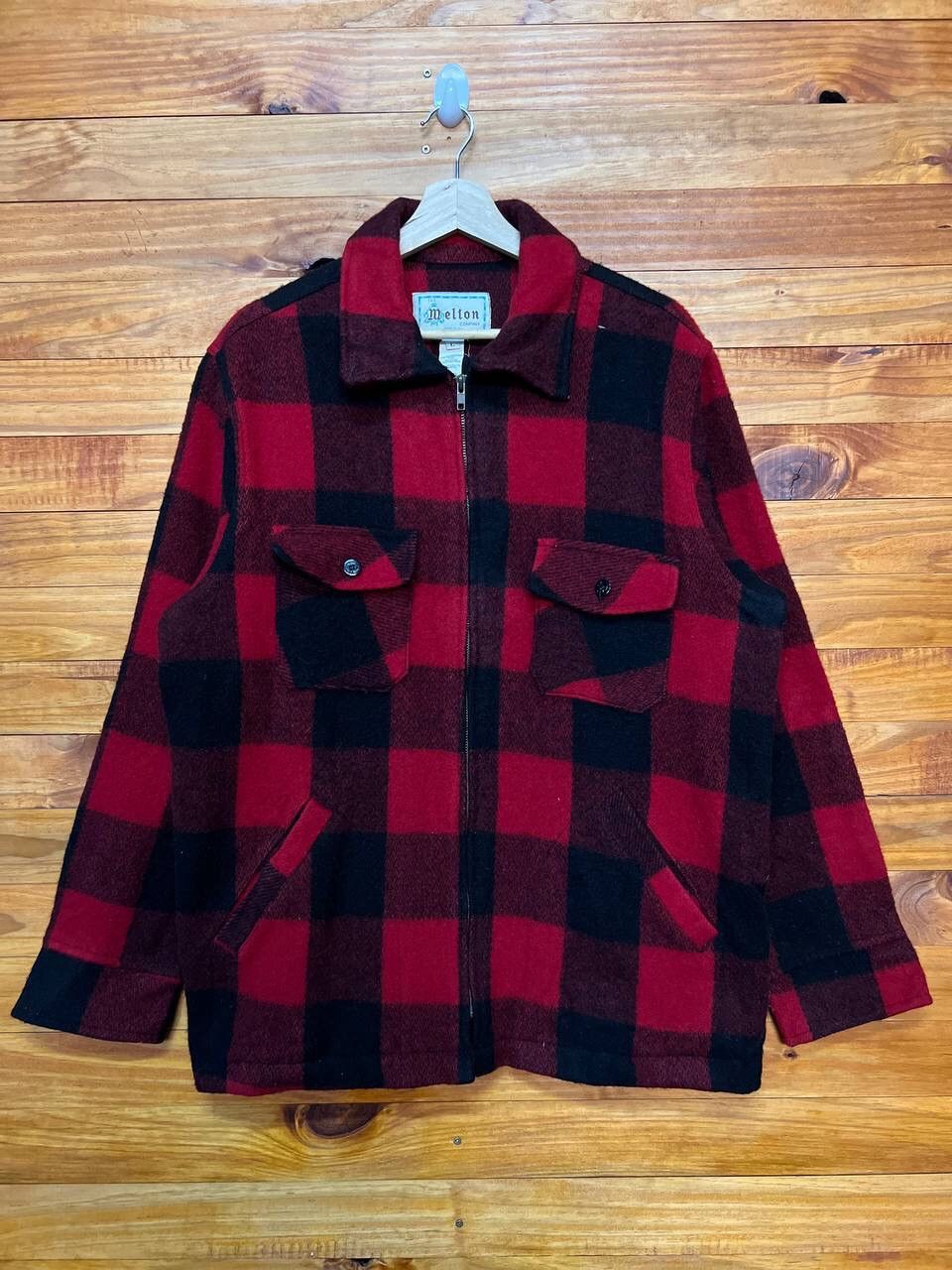 Vintage VINTAGE MELTON COMPANY WOOL PLAID JACKET Size US L / EU 52-54 / 3 - 1 Thumbnail
