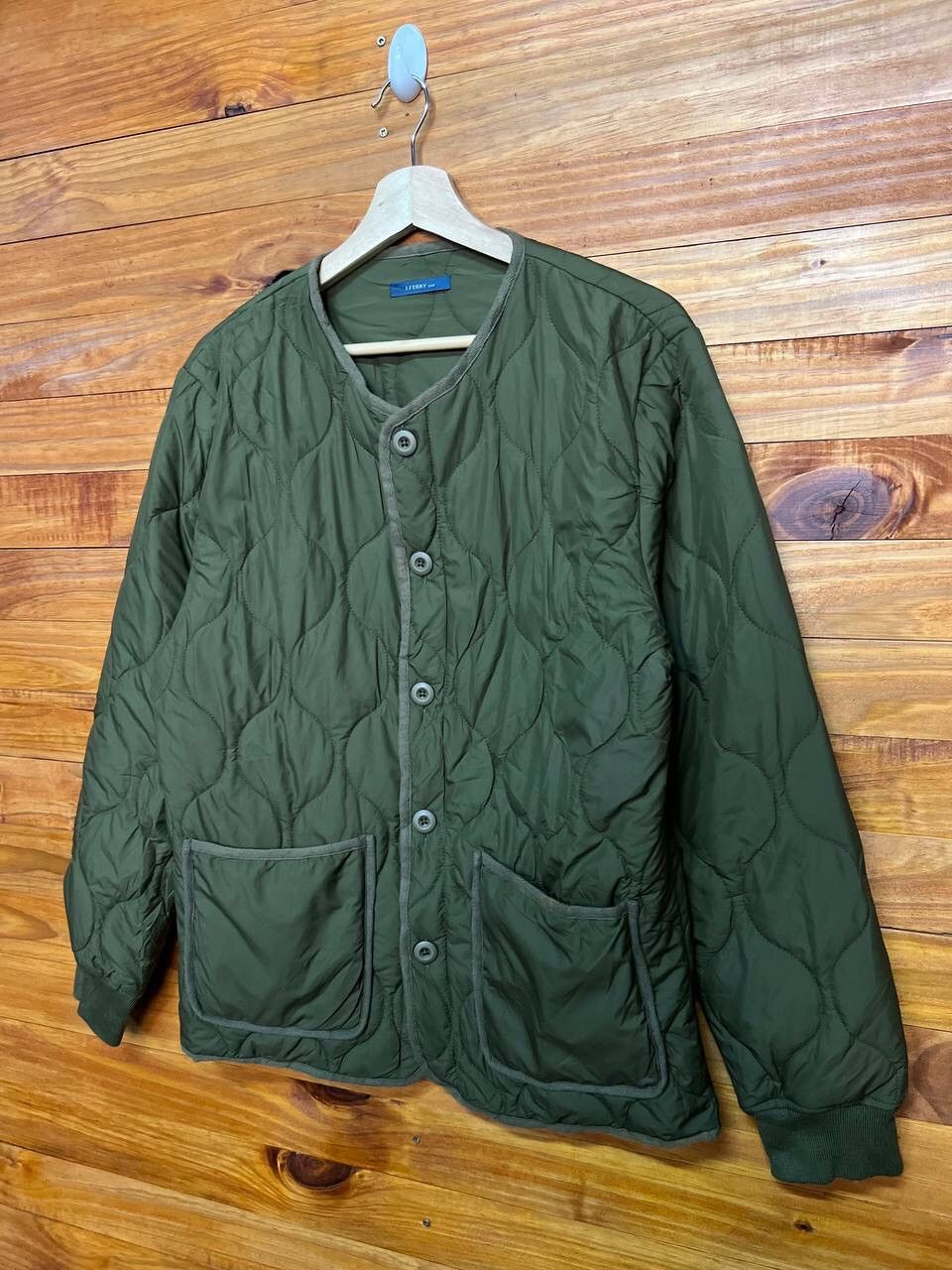 Japanese Brand J.FERRY MEN ARMY GREEN QUILTED JACKET Size US M / EU 48-50 / 2 - 3 Thumbnail