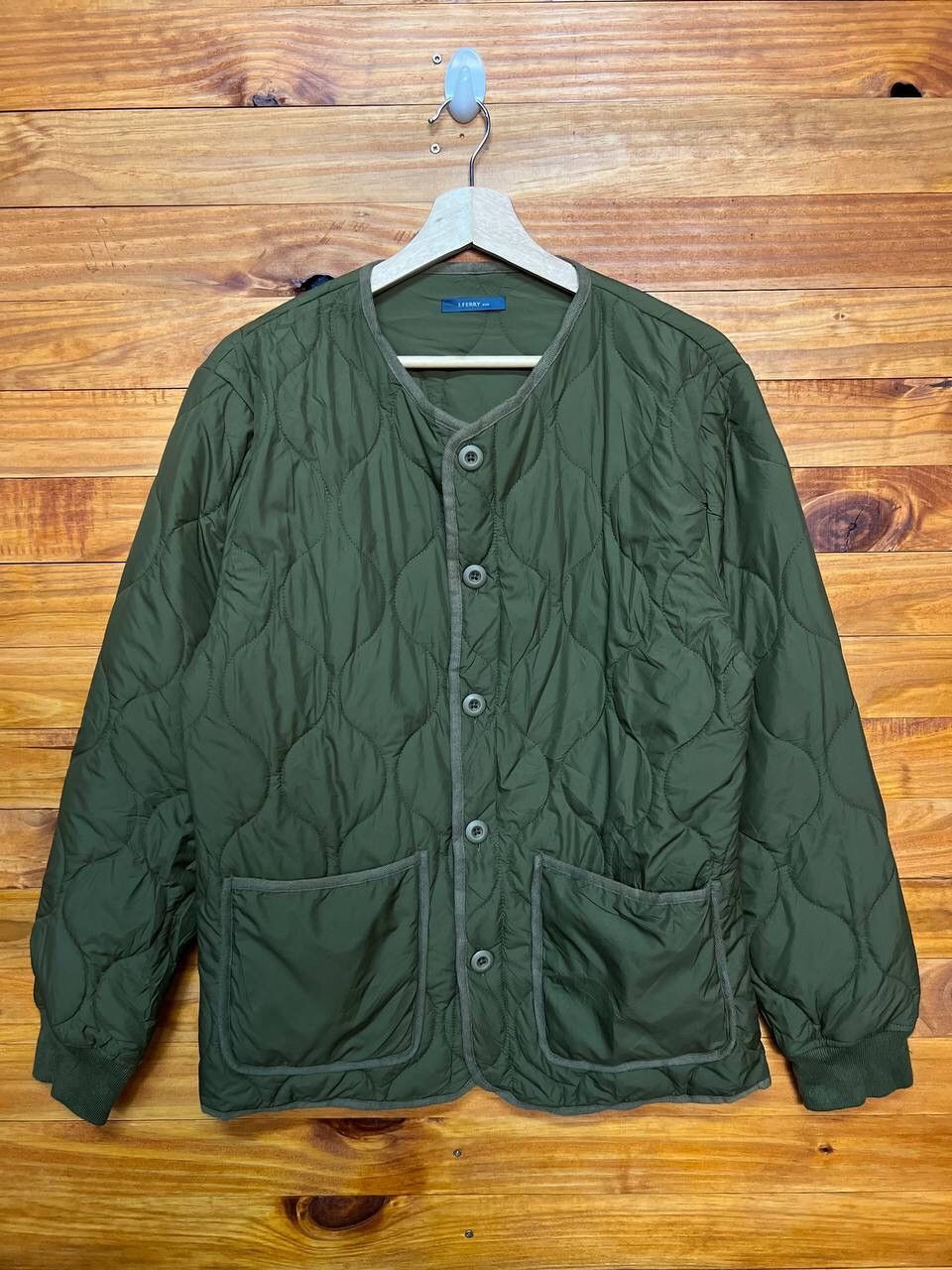 Japanese Brand J.FERRY MEN ARMY GREEN QUILTED JACKET Size US M / EU 48-50 / 2 - 1 Thumbnail