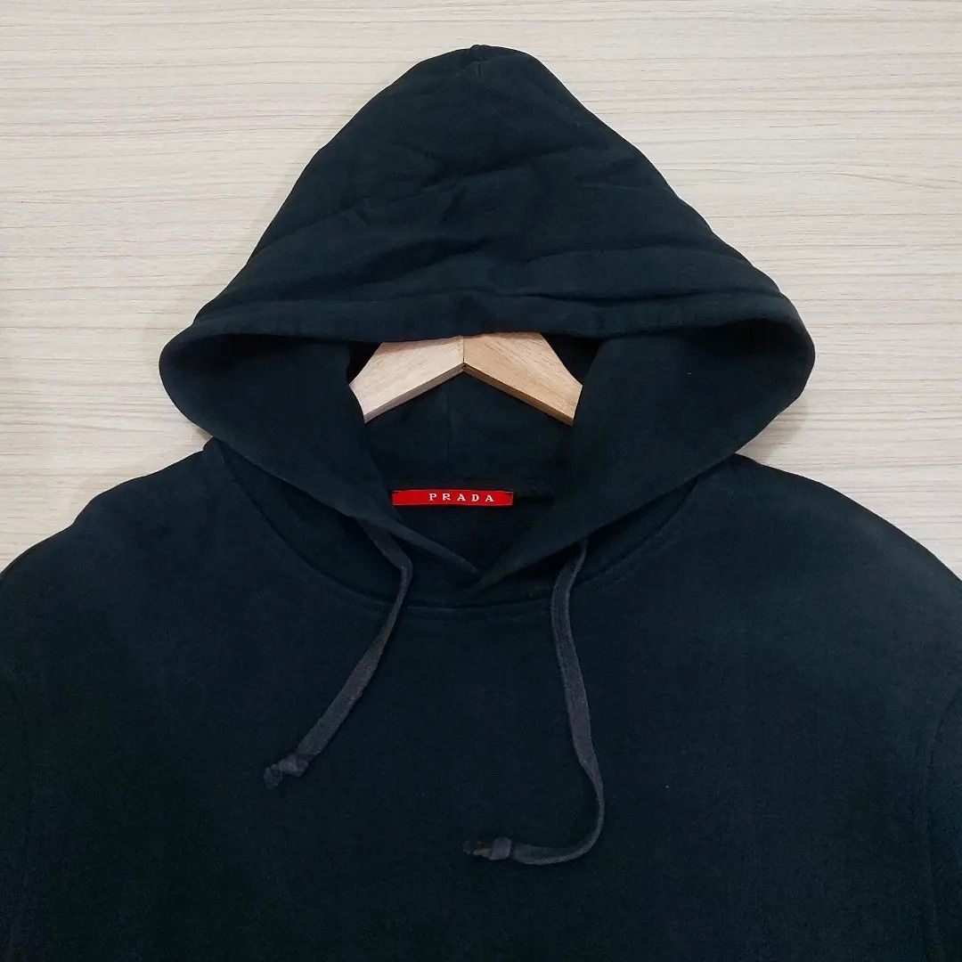 Prada PRADA Plain Black Pullover Hoodie Size US M / EU 48-50 / 2 - 3 Thumbnail