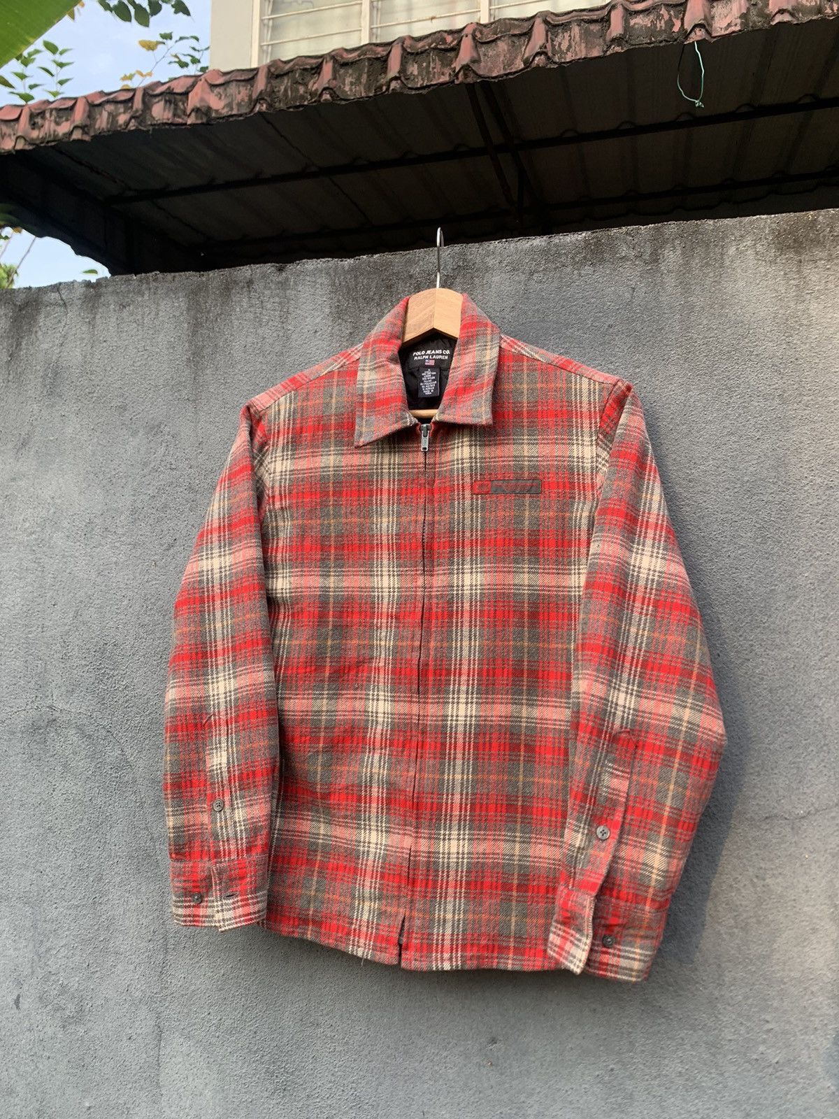 👹Vintage POLO RALPH LAURENT Flannel Design Zipper Jacket
