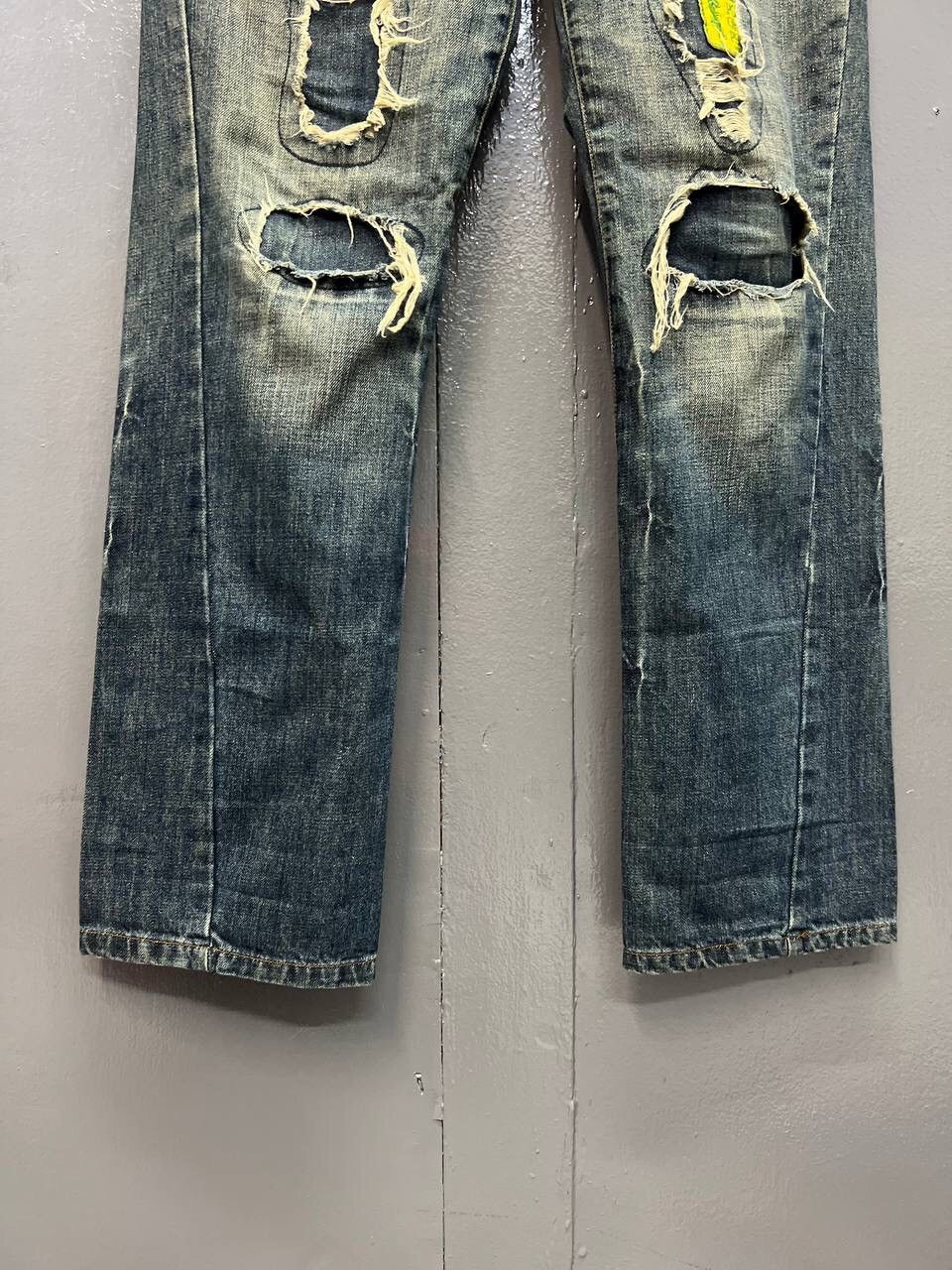 Japanese Brand VINTAGE NIR DISTRESS BADGES JEANS Size US 33 - 7 Thumbnail