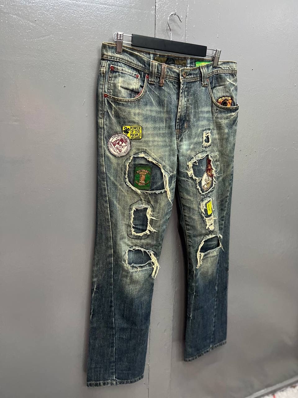 Japanese Brand VINTAGE NIR DISTRESS BADGES JEANS Size US 33 - 2 Thumbnail