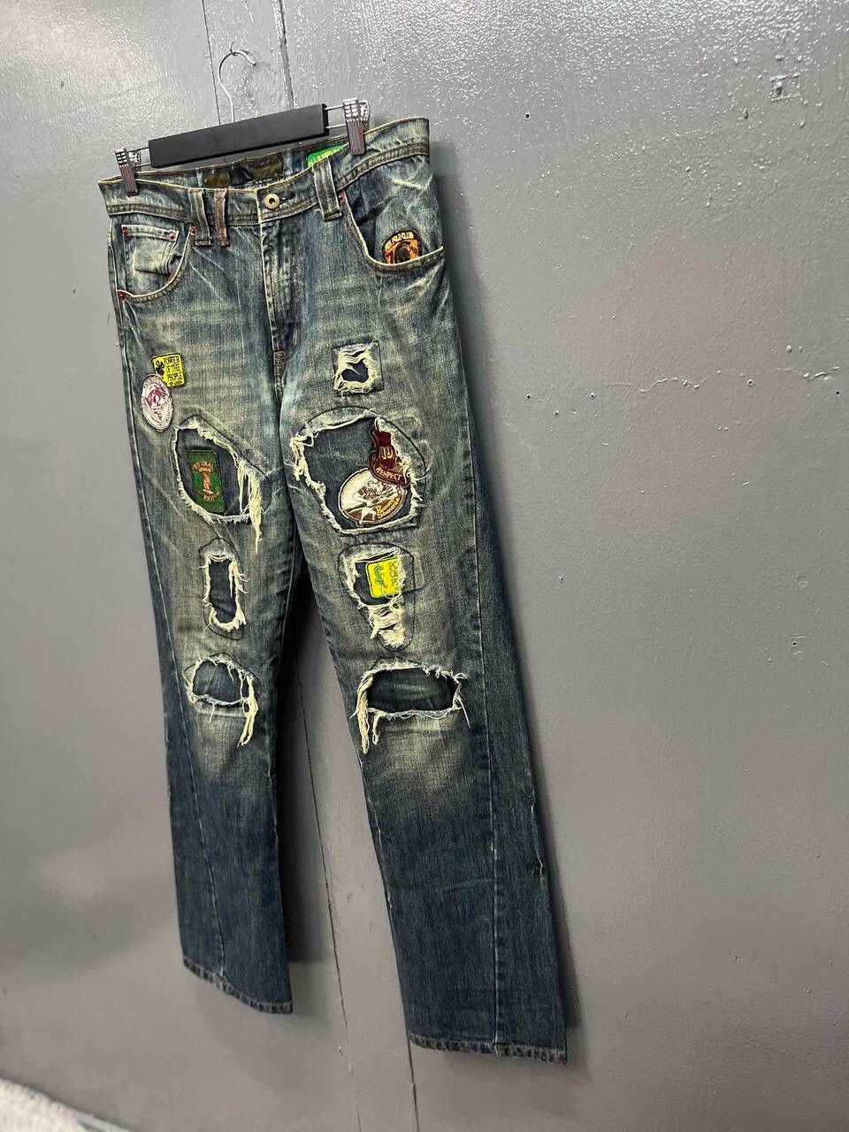Japanese Brand VINTAGE NIR DISTRESS BADGES JEANS Size US 33 - 3 Thumbnail