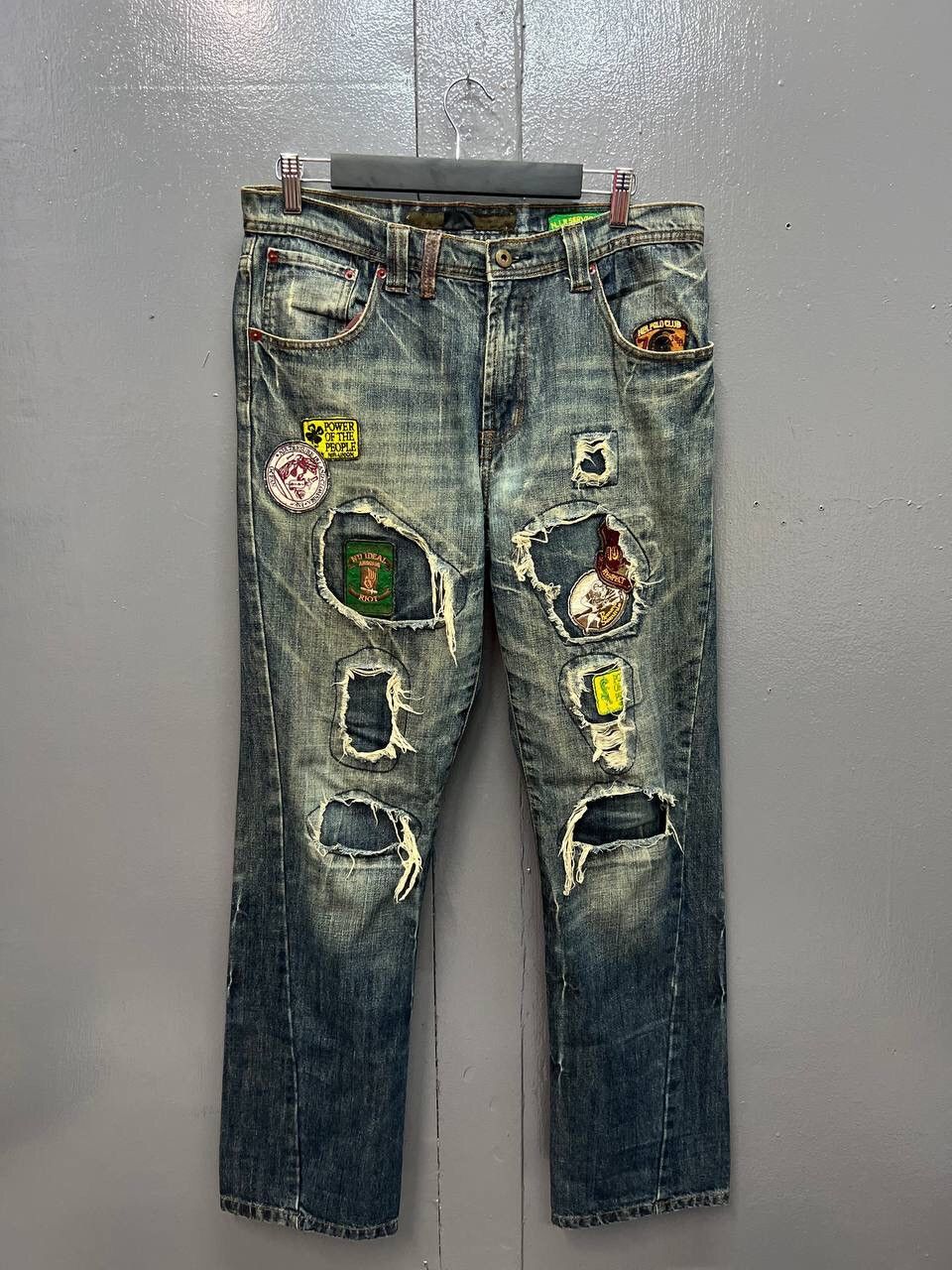 Japanese Brand VINTAGE NIR DISTRESS BADGES JEANS Size US 33 - 1 Thumbnail