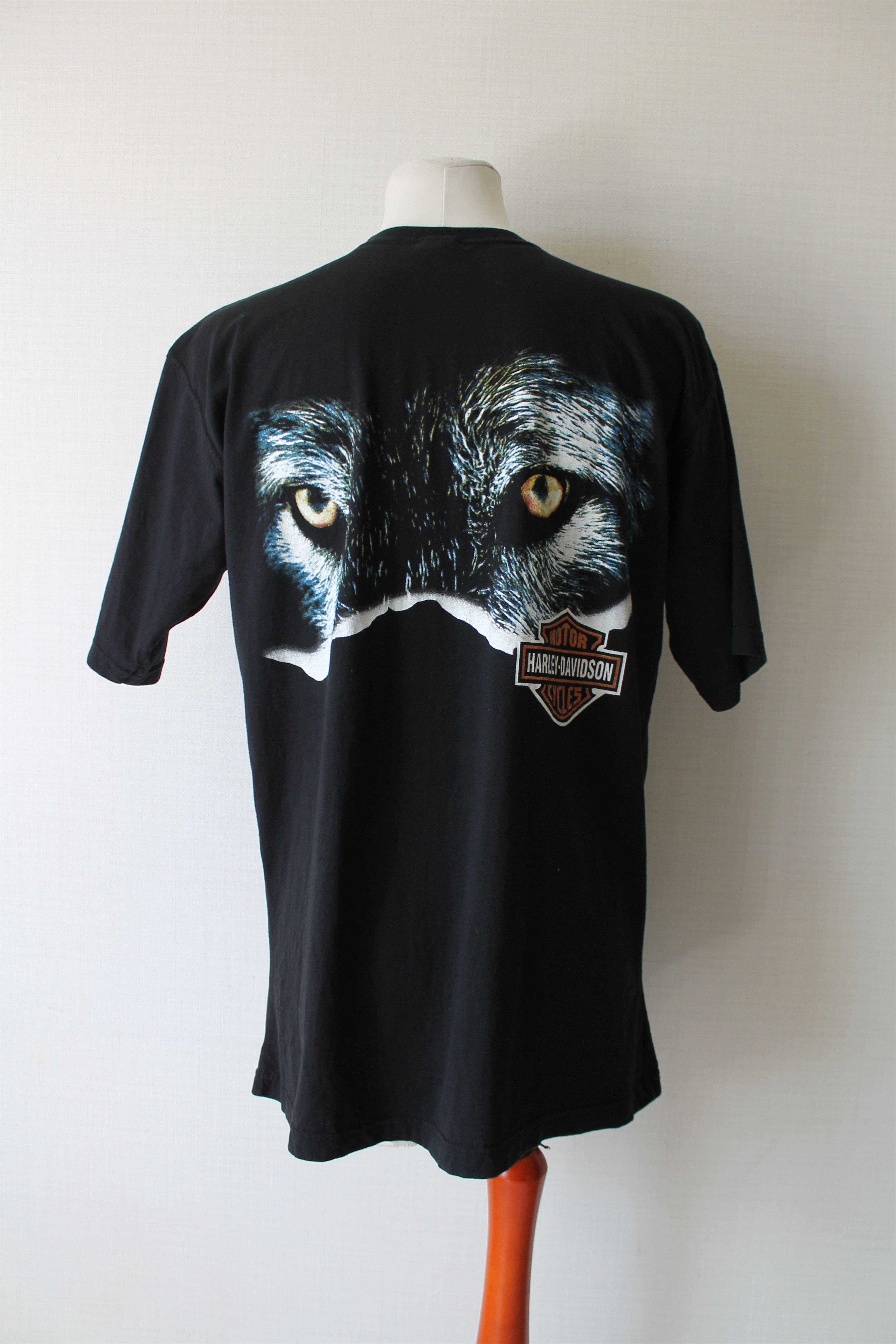 Harley Davidson × Vintage HARLEY - DAVIDSON Wolf t shirt tee Made In Usa Holoubek Size US L / EU 52-54 / 3 - 9 Thumbnail