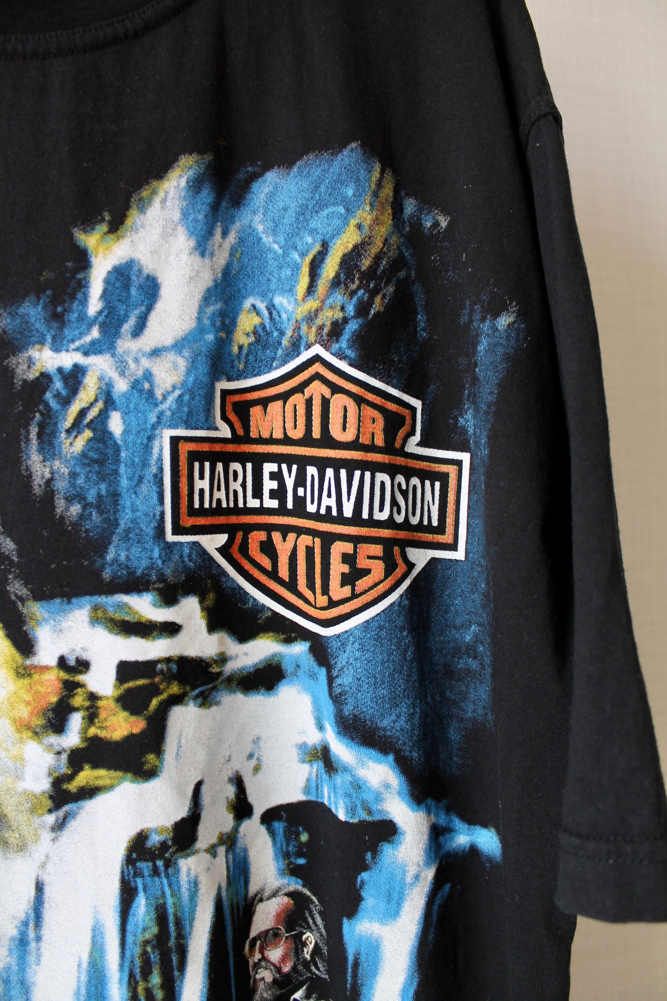 Harley Davidson × Vintage HARLEY - DAVIDSON Wolf t shirt tee Made In Usa Holoubek Size US L / EU 52-54 / 3 - 4 Thumbnail