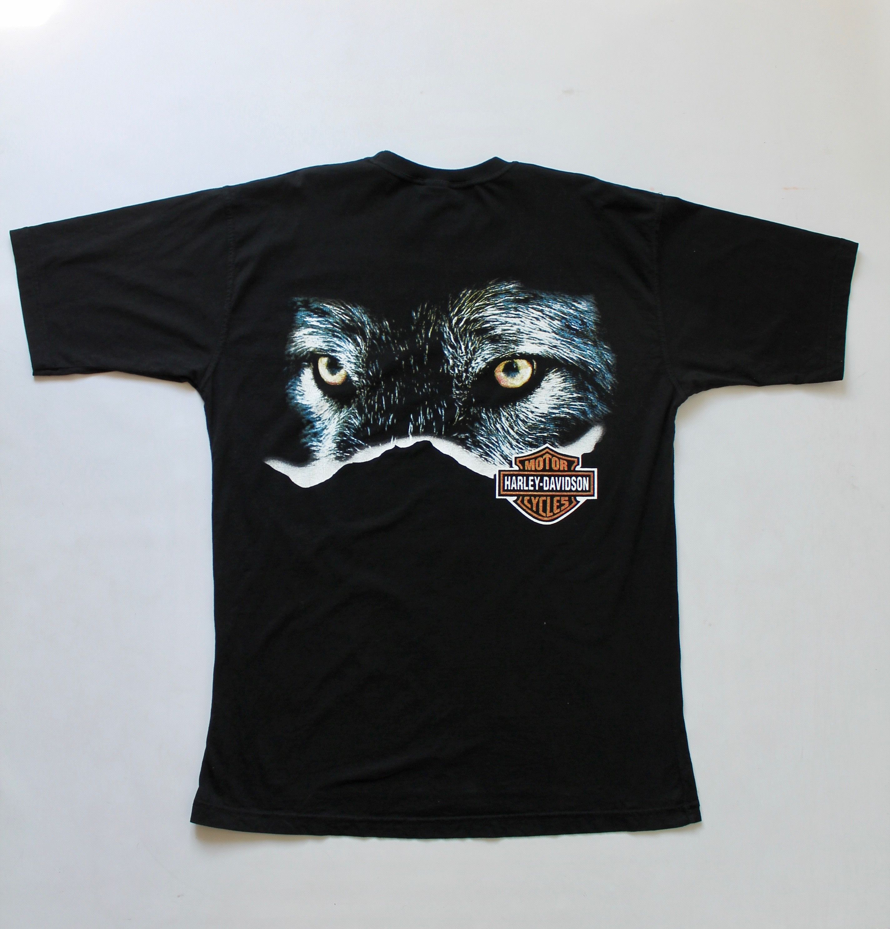 Harley Davidson × Vintage HARLEY - DAVIDSON Wolf t shirt tee Made In Usa Holoubek Size US L / EU 52-54 / 3 - 12 Thumbnail