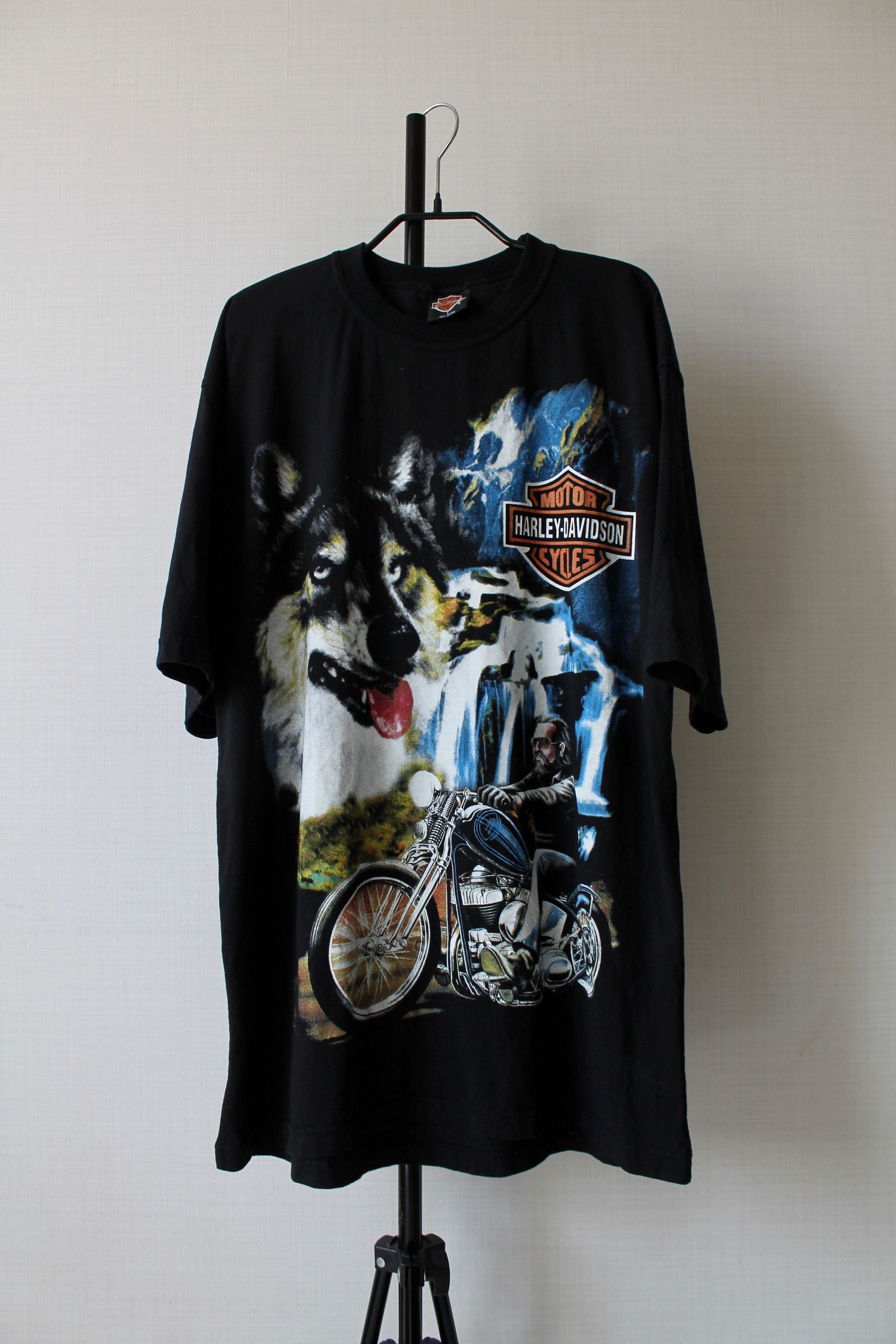 Harley Davidson × Vintage HARLEY - DAVIDSON Wolf t shirt tee Made In Usa Holoubek Size US L / EU 52-54 / 3 - 2 Thumbnail