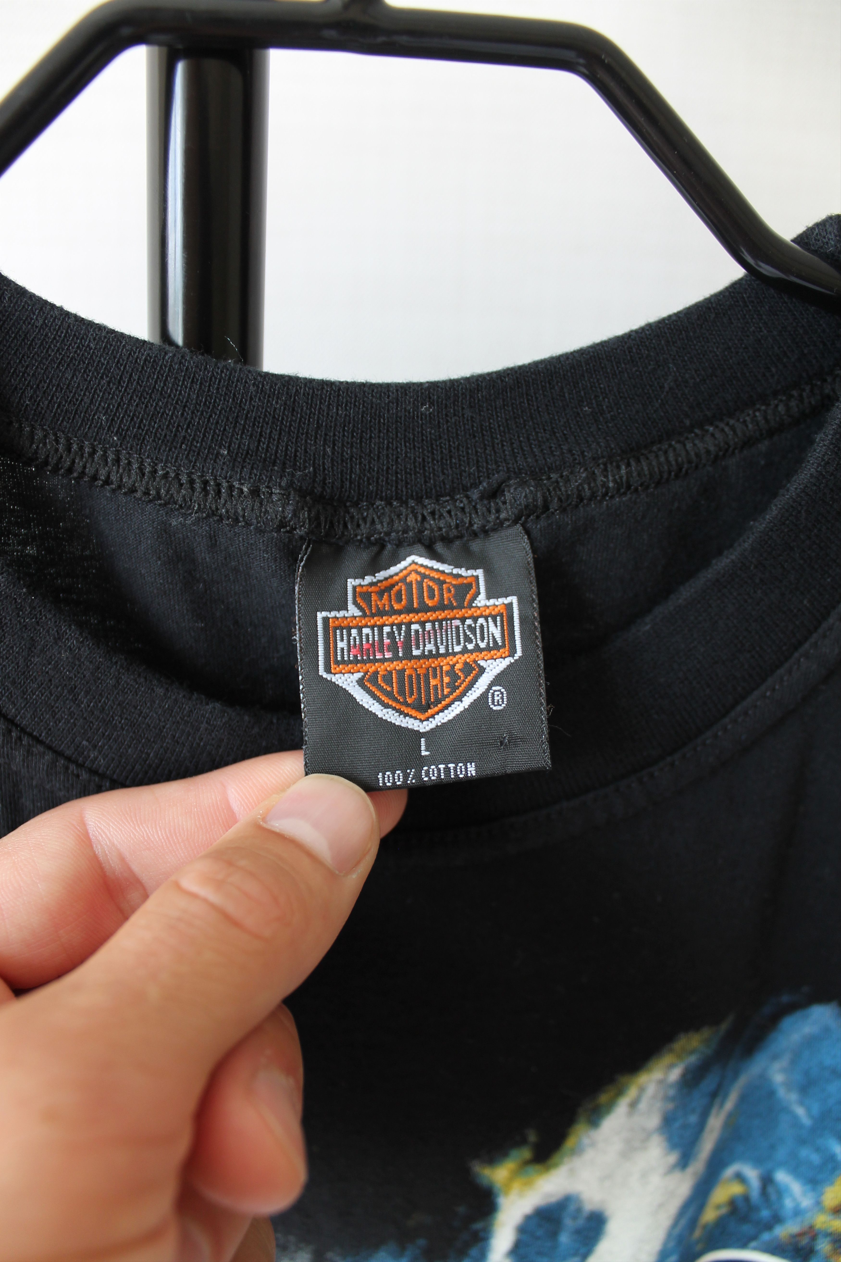 Harley Davidson × Vintage HARLEY - DAVIDSON Wolf t shirt tee Made In Usa Holoubek Size US L / EU 52-54 / 3 - 5 Thumbnail