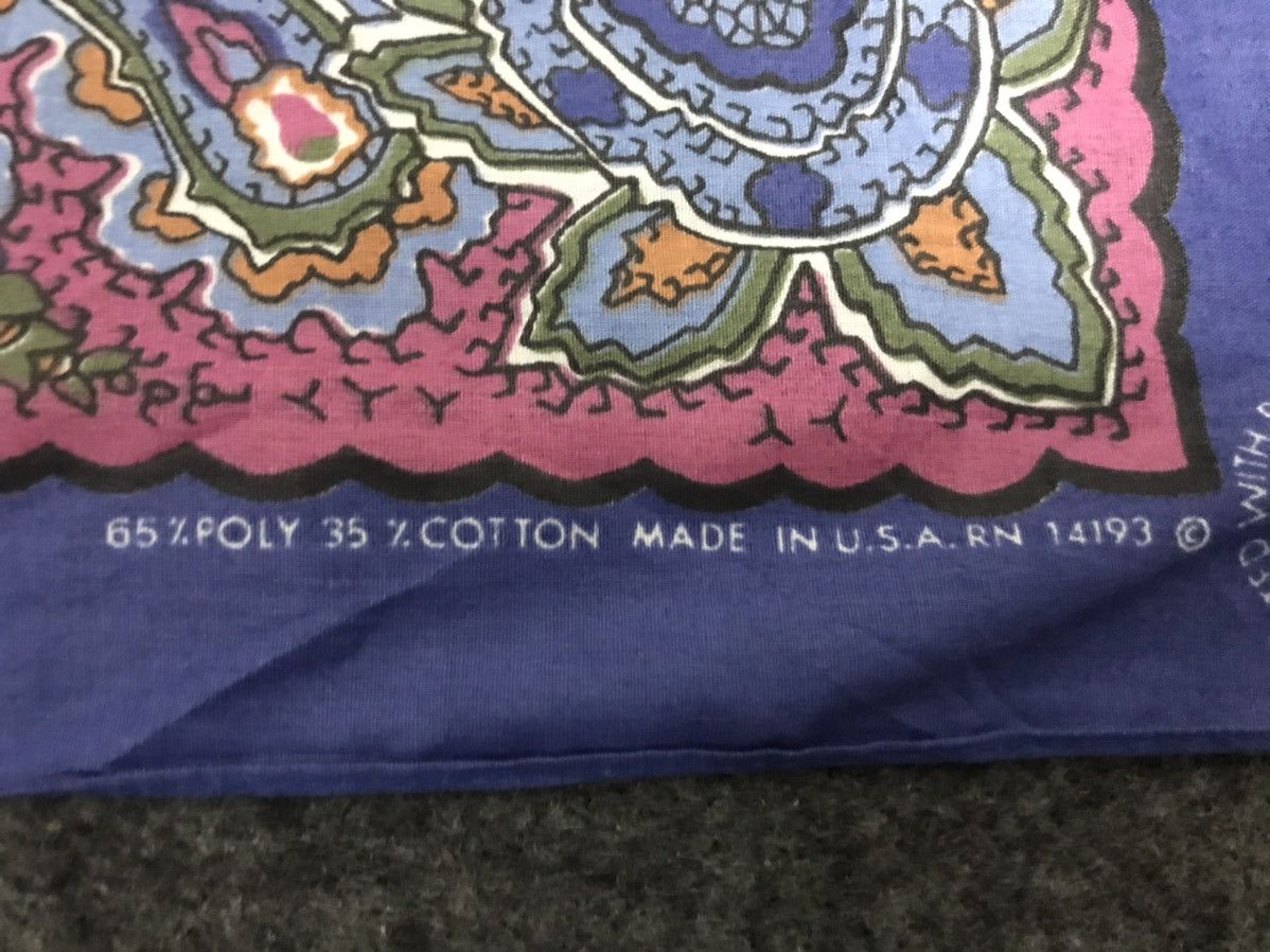 Vintage Abstract Floral Scarf Pocket Square Cotton Printed Size ONE SIZE - 8 Thumbnail