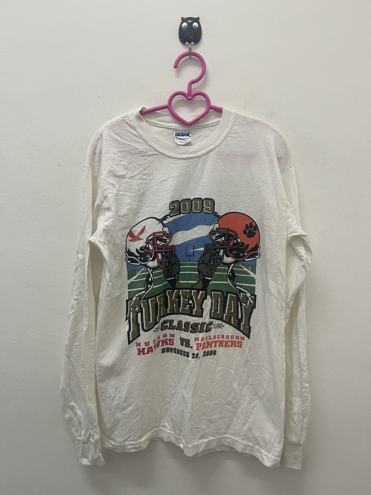 image of Nfl Panther Vintage Marlborough Panthers Vs Hudson Hawks 2009 Tee in White, Men's (Size Small)