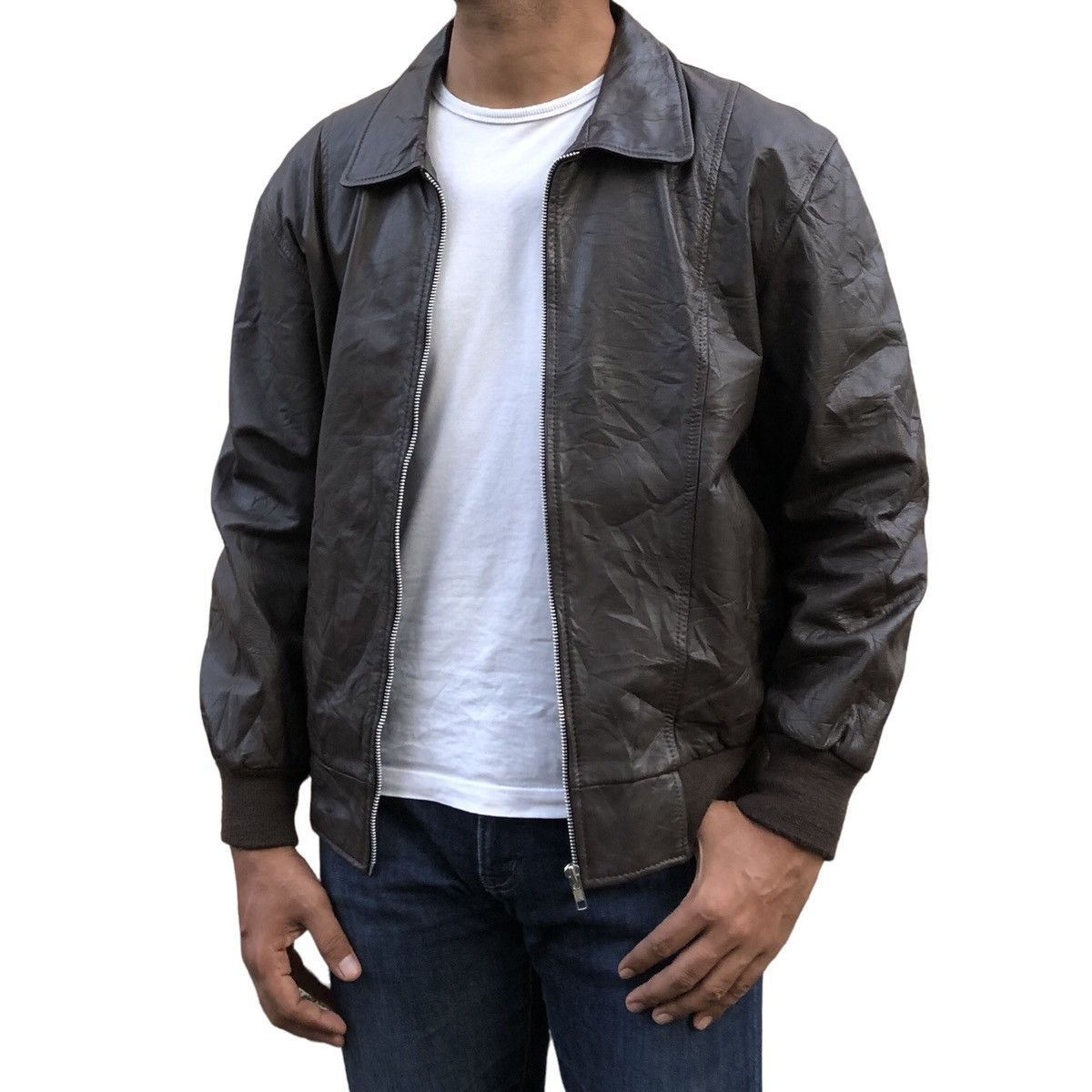 Vintage 🔥Vintage 90s Mac Hope Cow Leather Bomber Jacket Size US L / EU 52-54 / 3 - 2 Thumbnail