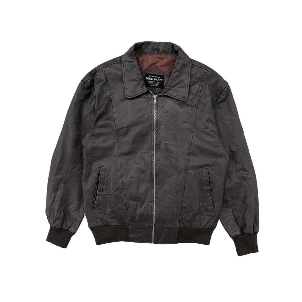 Vintage 🔥Vintage 90s Mac Hope Cow Leather Bomber Jacket Size US L / EU 52-54 / 3 - 5 Thumbnail