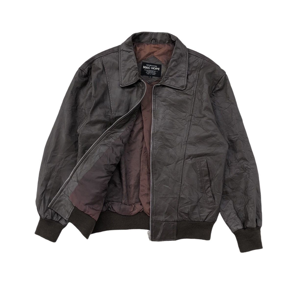 Vintage 🔥Vintage 90s Mac Hope Cow Leather Bomber Jacket Size US L / EU 52-54 / 3 - 6 Thumbnail