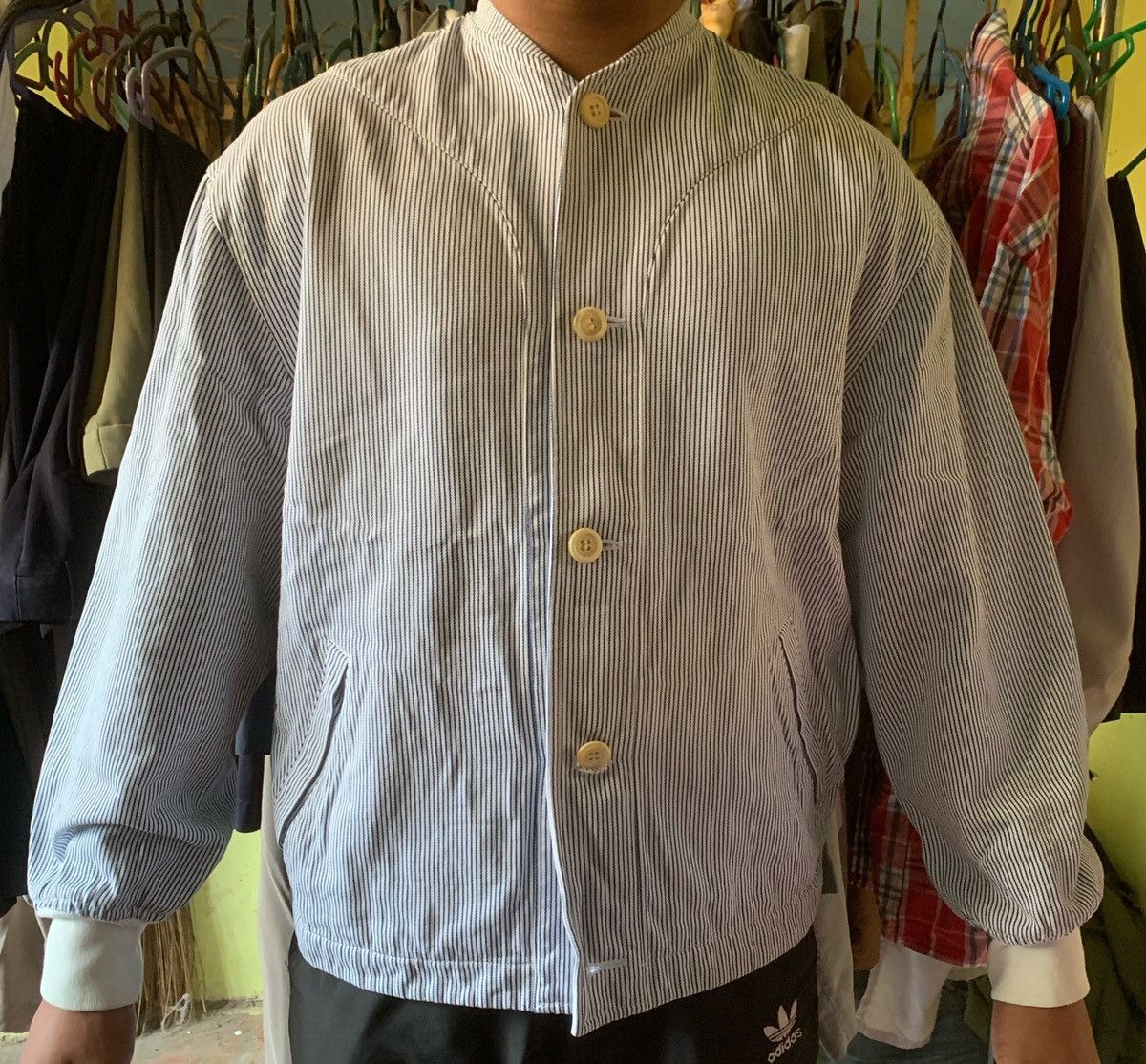 Comme des Garcons × Comme des Garcons Homme Plus × Designer Vintage Comme des Garcons Hickory Button Ups Shirt Size US M / EU 48-50 / 2 - 14 Thumbnail
