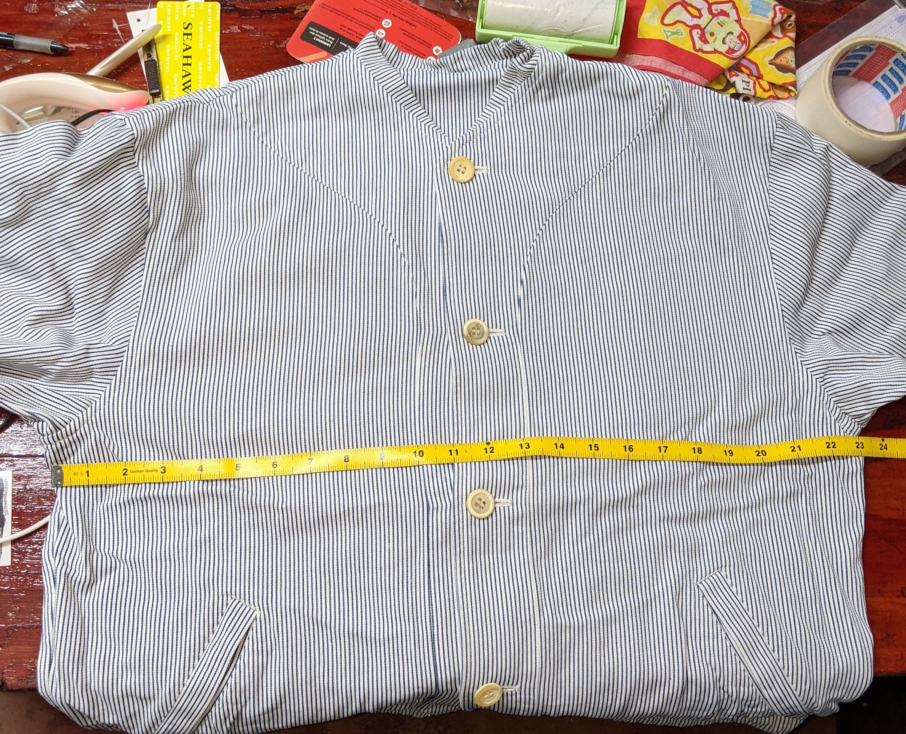 Comme des Garcons × Comme des Garcons Homme Plus × Designer Vintage Comme des Garcons Hickory Button Ups Shirt Size US M / EU 48-50 / 2 - 9 Thumbnail