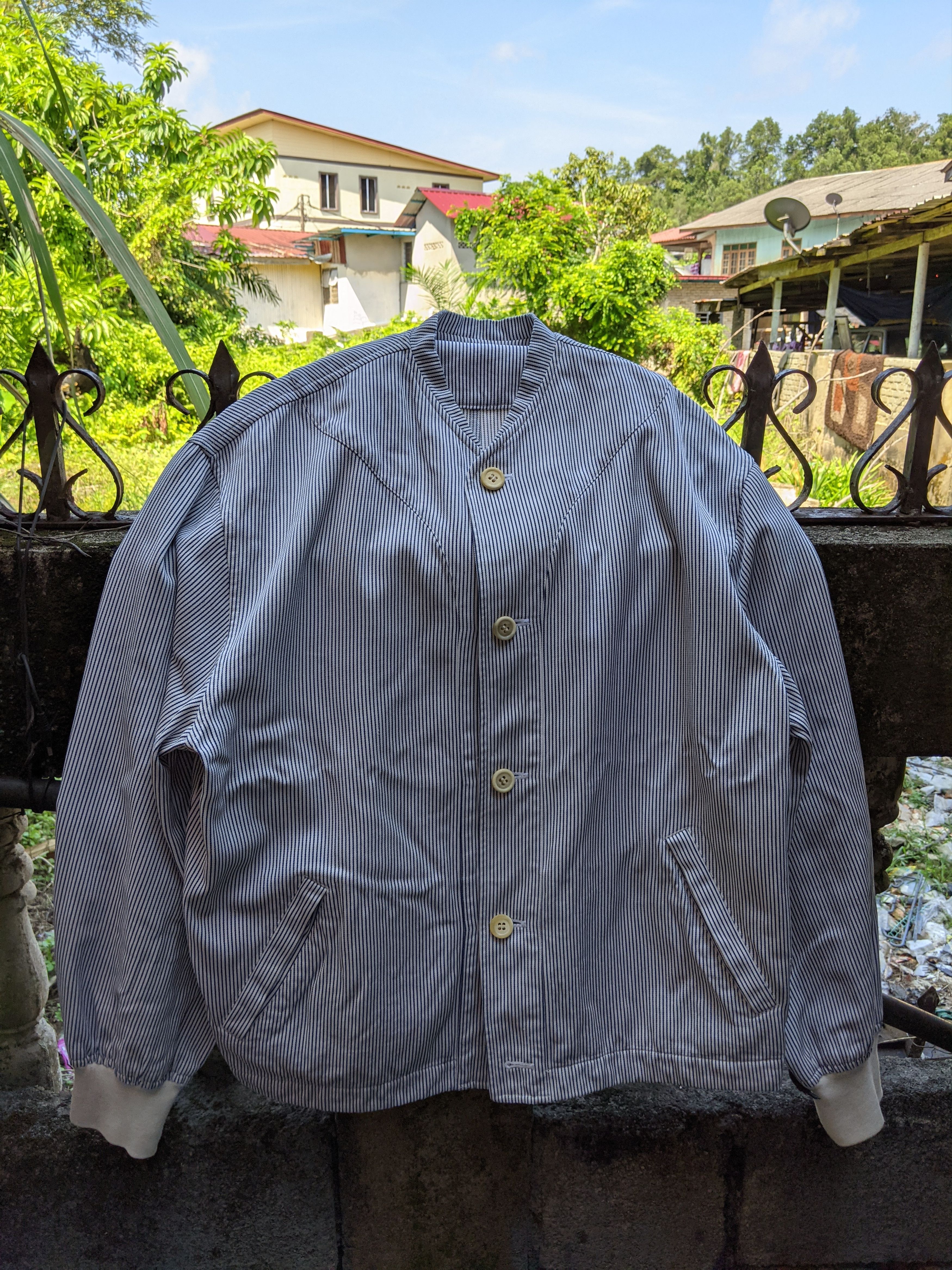 image of Vintage Comme Des Garcons Button Ups Hickory Shirt in Hickory Stripe, Men's (Size Medium)