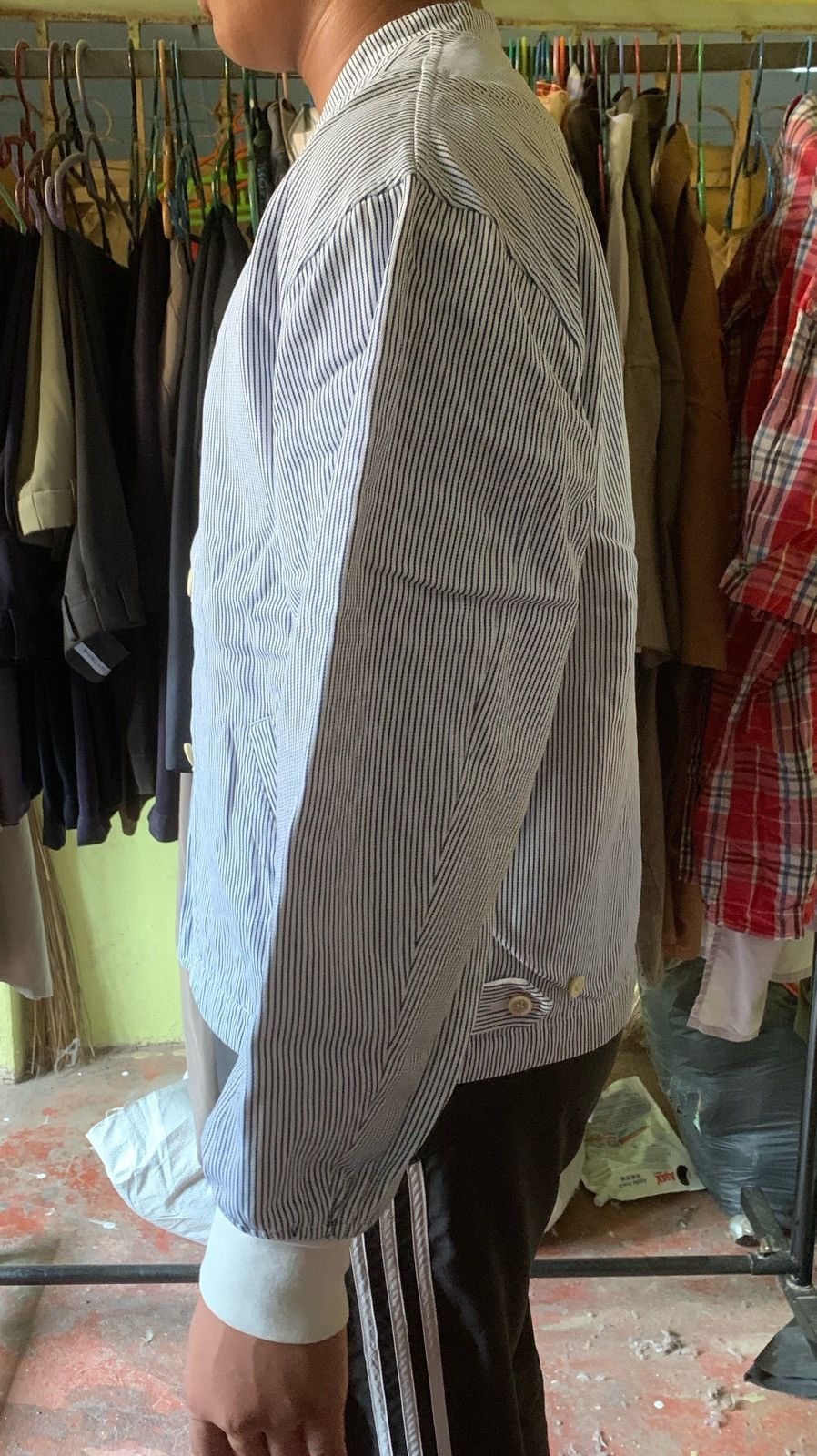 Comme des Garcons × Comme des Garcons Homme Plus × Designer Vintage Comme des Garcons Hickory Button Ups Shirt Size US M / EU 48-50 / 2 - 16 Thumbnail