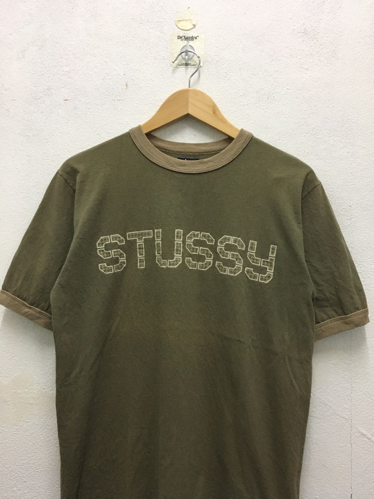 image of Skategang x Stussy Vintage 90's Stussy Big Logo Tshirt in Green, Women's (Size Small)
