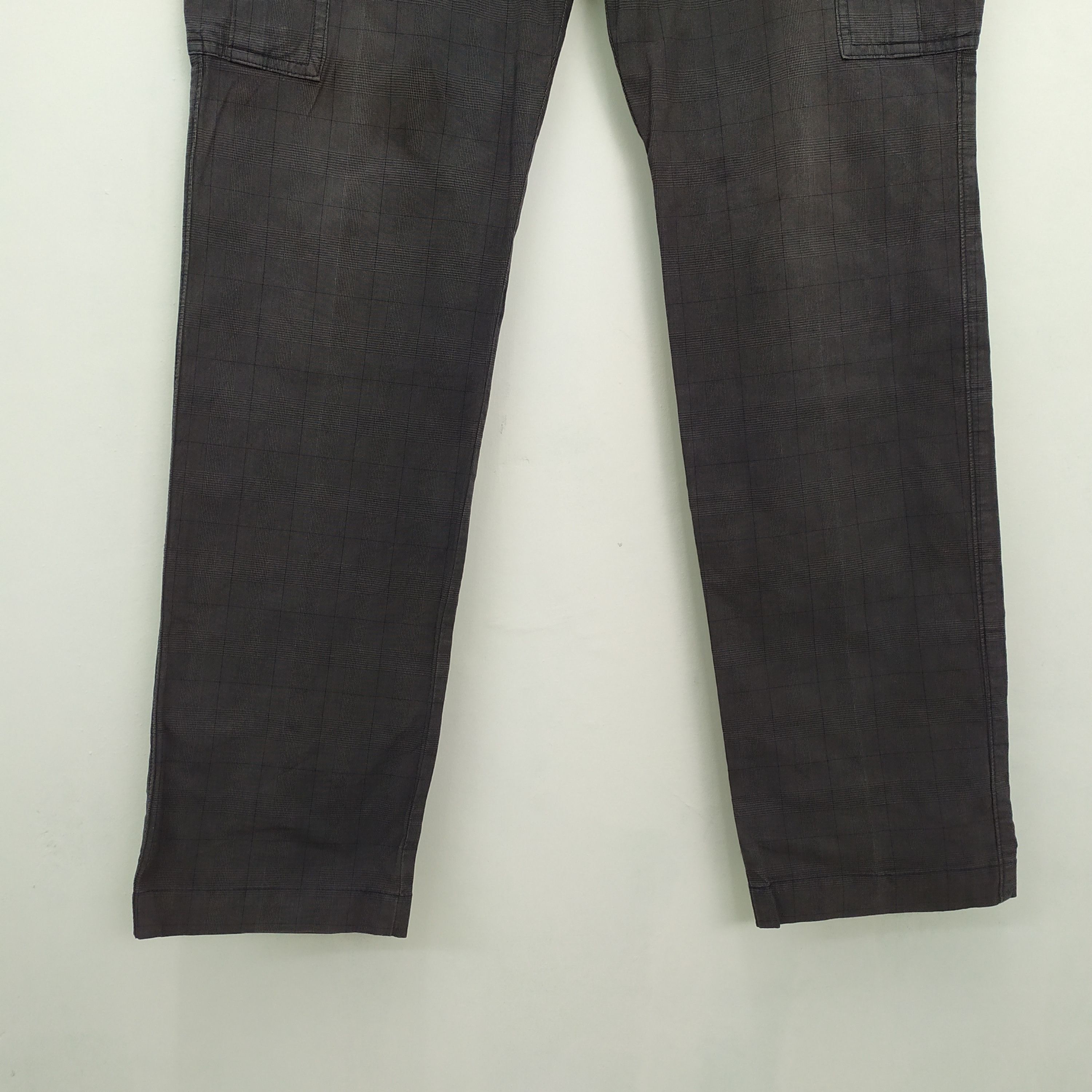 Flannel × Japanese Brand × Vintage JAPAN BRAND FADED BLACK CHEKERED CARGO PANTS Size US 32 / EU 48 - 5 Thumbnail