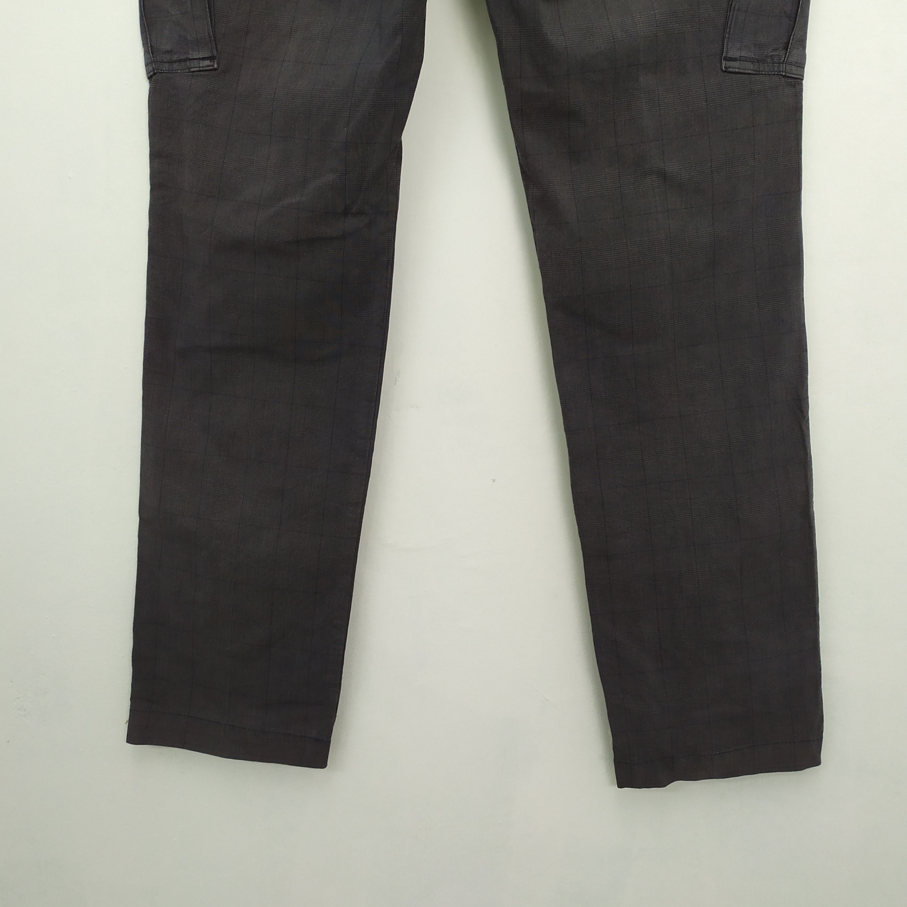 Flannel × Japanese Brand × Vintage JAPAN BRAND FADED BLACK CHEKERED CARGO PANTS Size US 32 / EU 48 - 8 Thumbnail