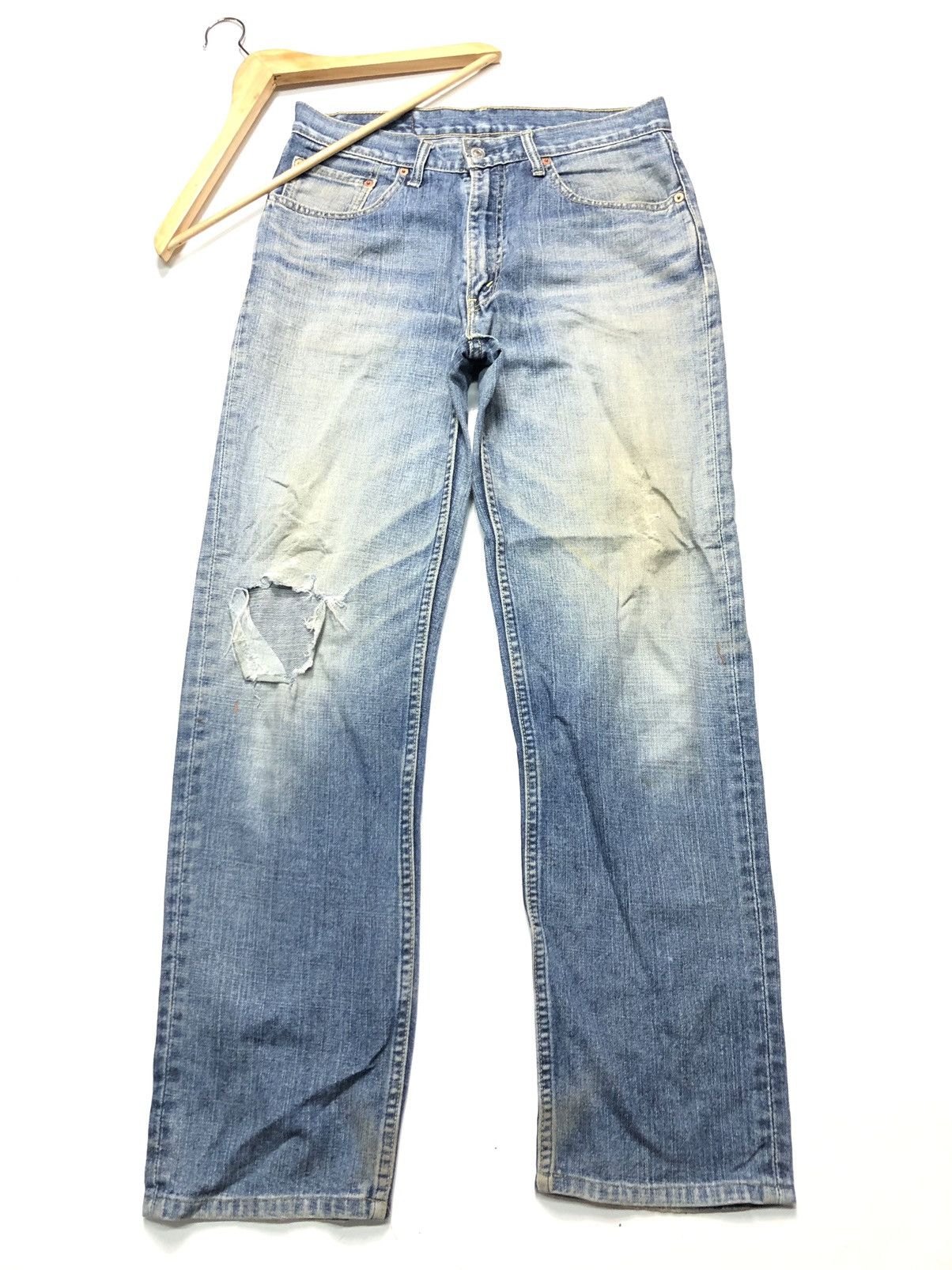 Levi's × Vintage VINTAGE 90s LEVIS 533 BLUE WASH DISTRESSED DENIM Size US 30 / EU 46 - 6 Thumbnail